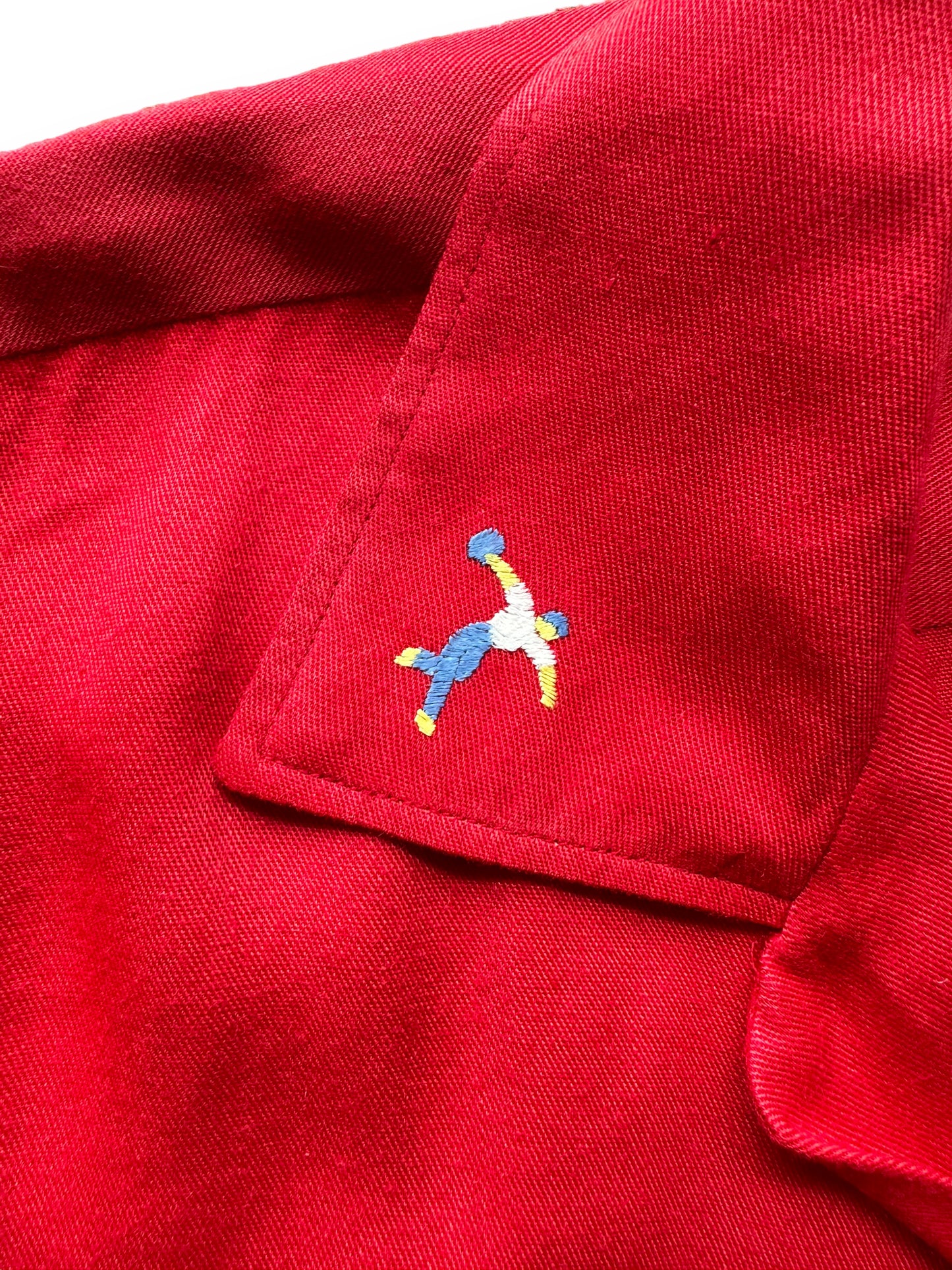 Collar embroidery on Vintage "Shearer's Service Station" Chainstitched Bowling Shirt SZ M | Vintage Bowling Shirt Seattle | Barn Owl Vintage Seattle