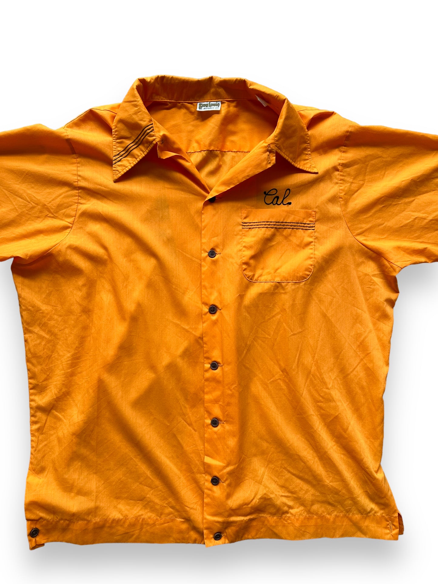 Front close up of Vintage "Starlite Pro Shop" Chainstitched Bowling Shirt SZ XL | Vintage Bowling Shirt Seattle | Barn Owl Vintage Seattle