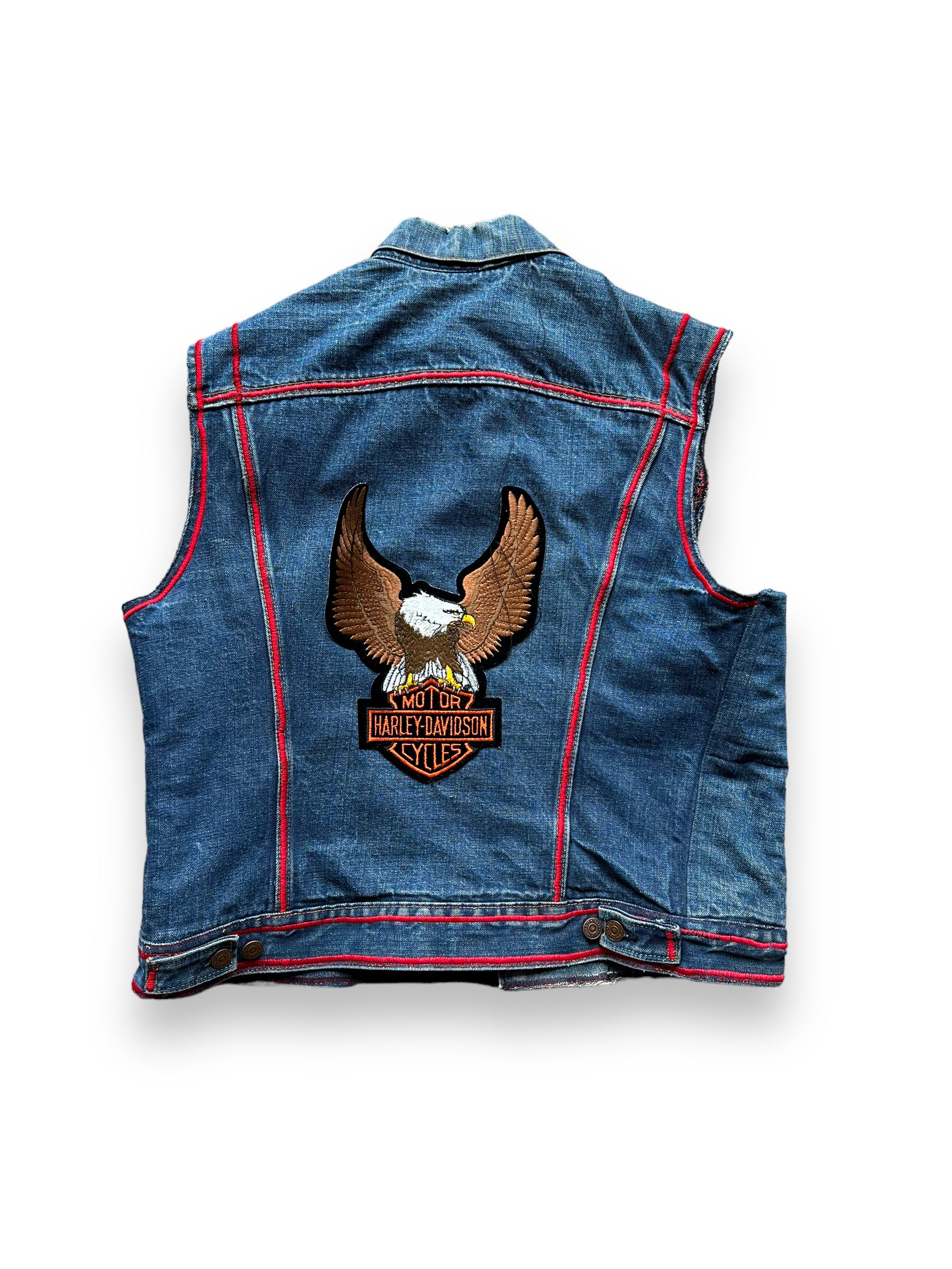 Harley Davidson Eagle Denim Vest Mens Jean, Men's Fashion, Tops & Sets,  Vests on Carousell