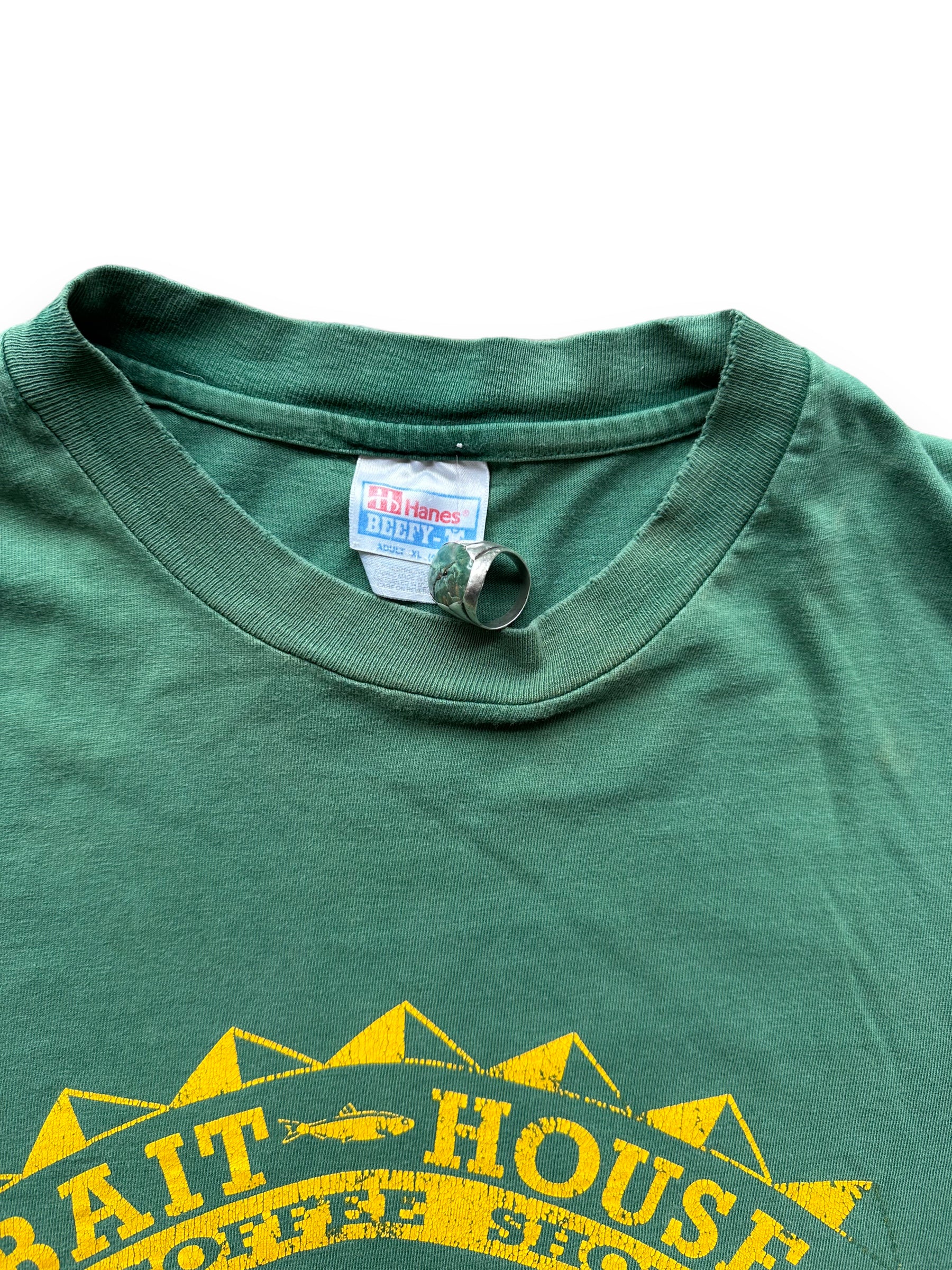 Tag View of Vintage Bait House Coffee Ballard Tee SZ XL | Vintage Single Stitch T-Shirts Seattle | Barn Owl Vintage Tees Seattle