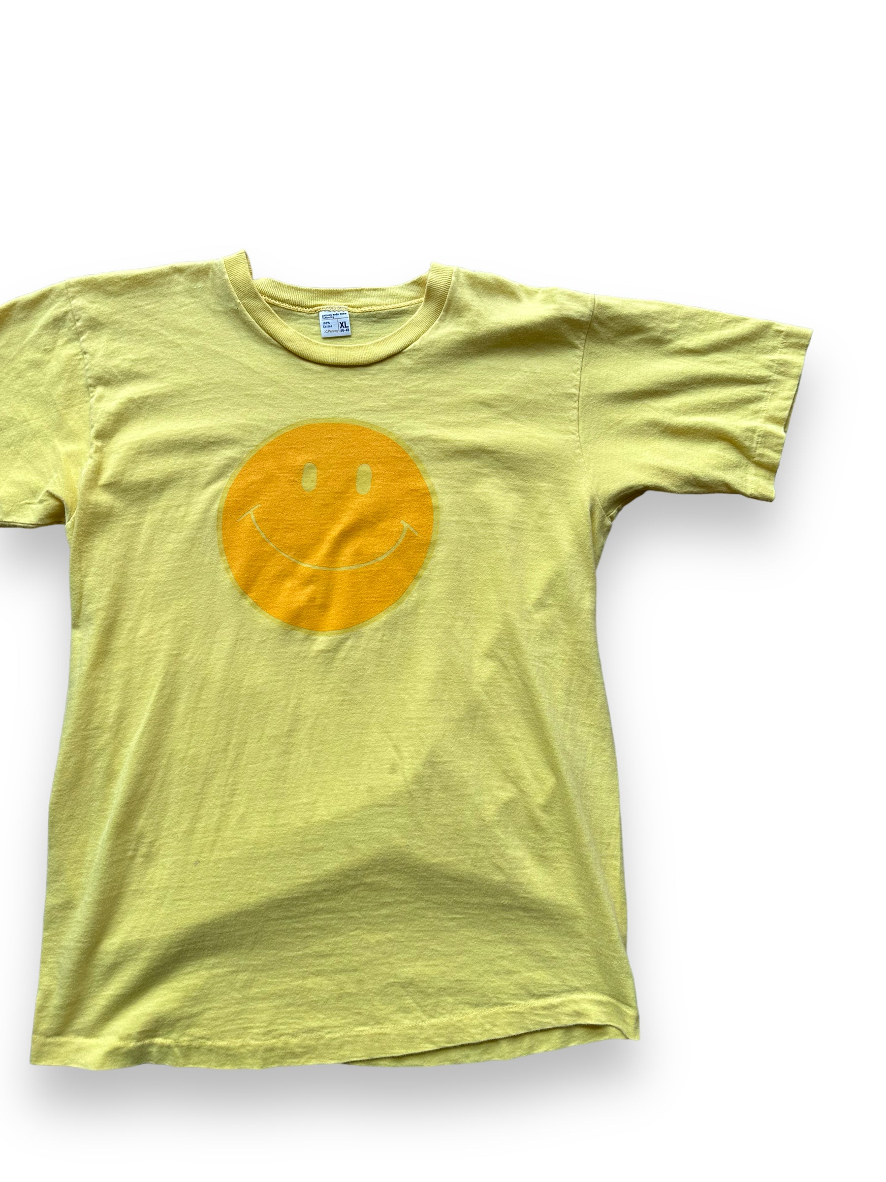 Front right of Vintage 70's Smiley Face Tee SZ XL |  Vintage Art Tee Seattle | Barn Owl Vintage