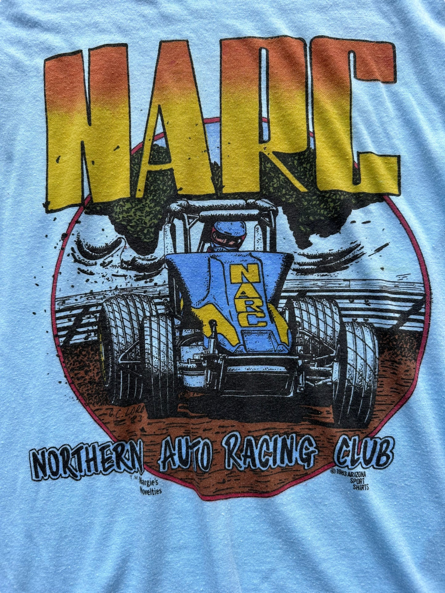 Front graphic of Vintage NARC Tank SZ S |  Vintage Auto Tee Seattle | Barn Owl Vintage