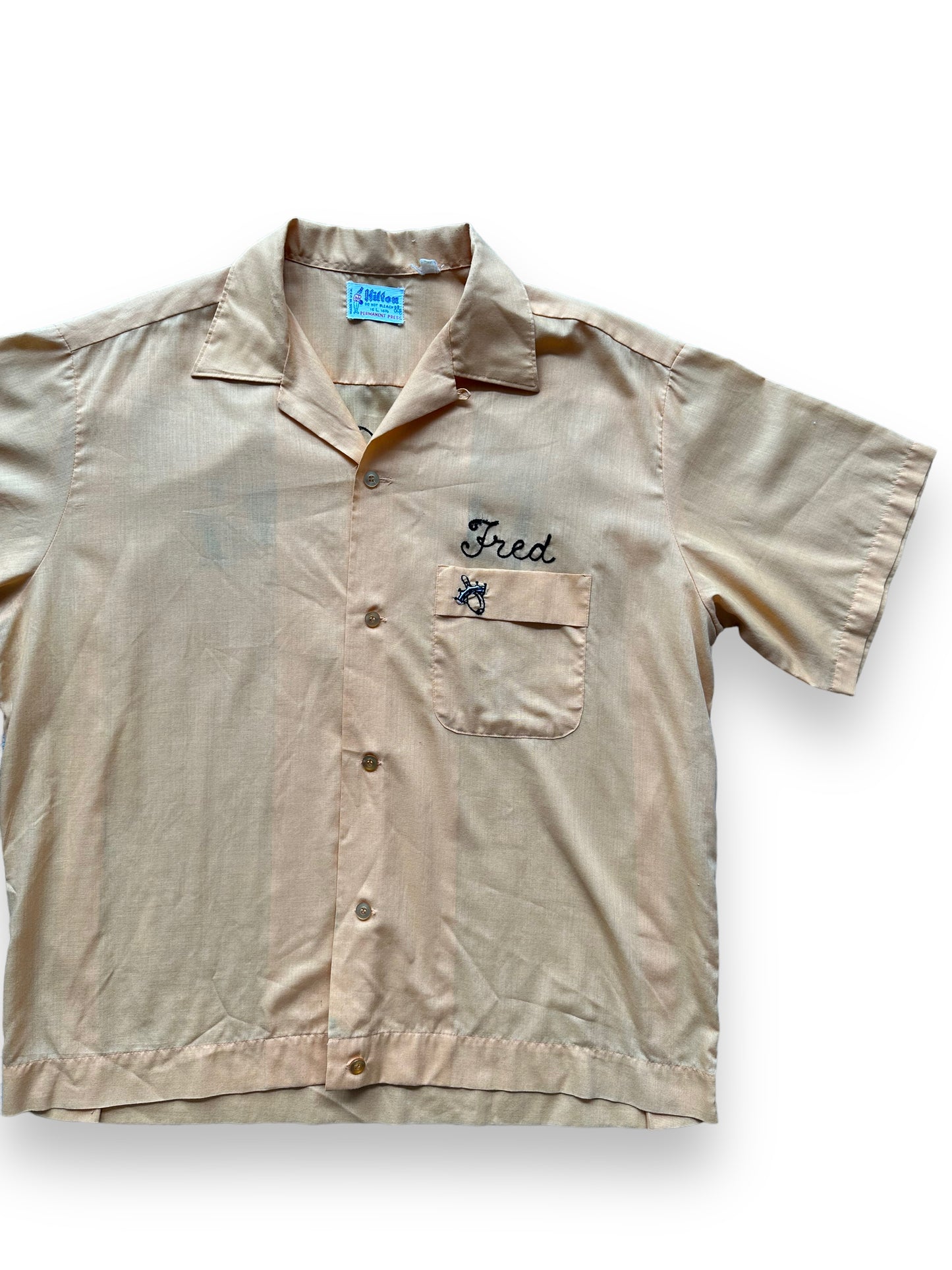 Front left of Vintage "Lil' Jon's One" Chainstitched Bowling Shirt SZ L | Vintage Bowling Shirt Seattle | Barn Owl Vintage Seattle