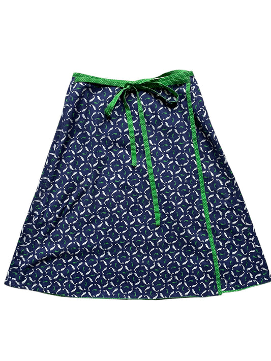 Full front view of Vintage 1970s Whale Wrap Skirt 