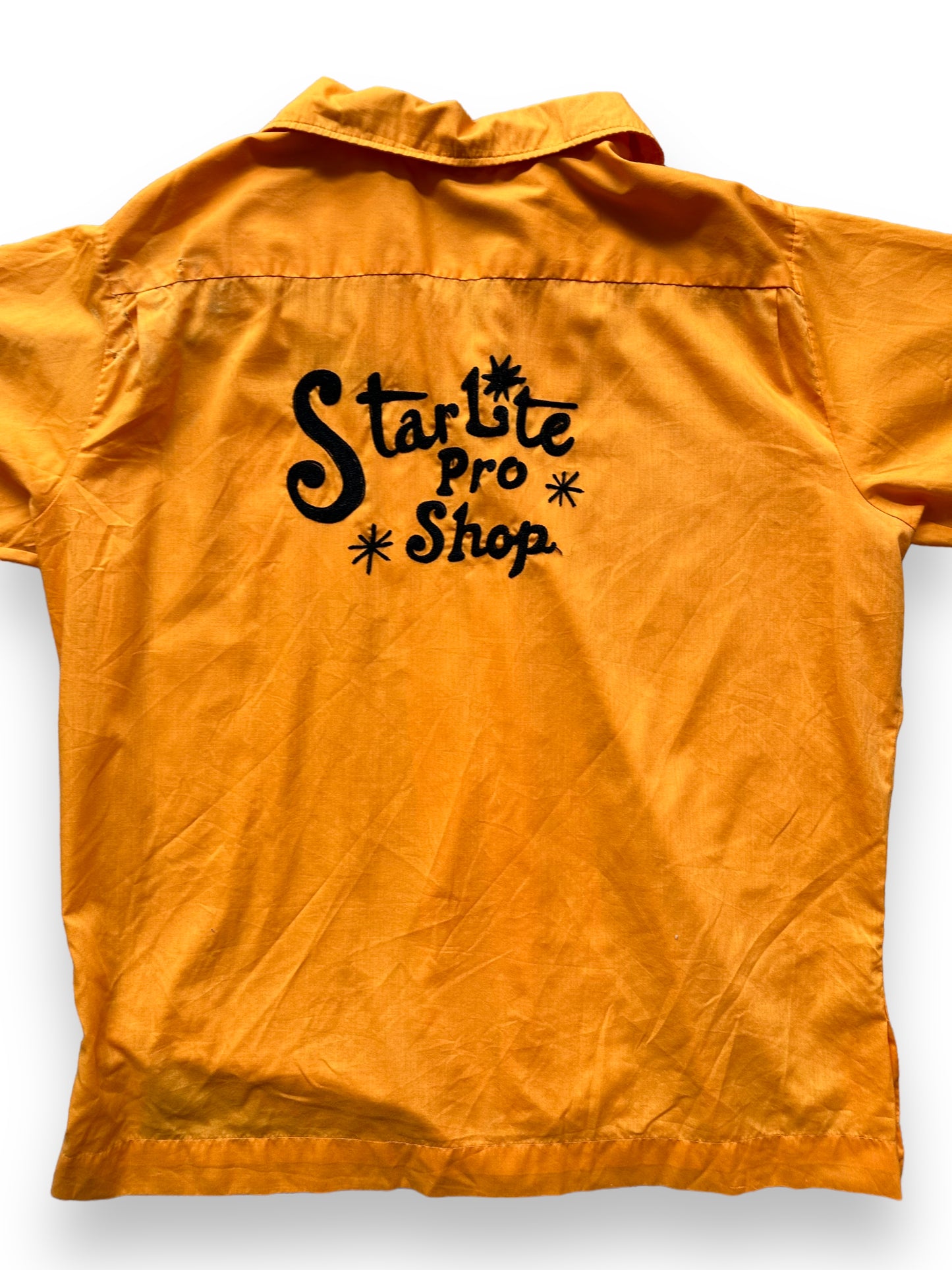 Back close up of Vintage "Starlite Pro Shop" Chainstitched Bowling Shirt SZ XL | Vintage Bowling Shirt Seattle | Barn Owl Vintage Seattle