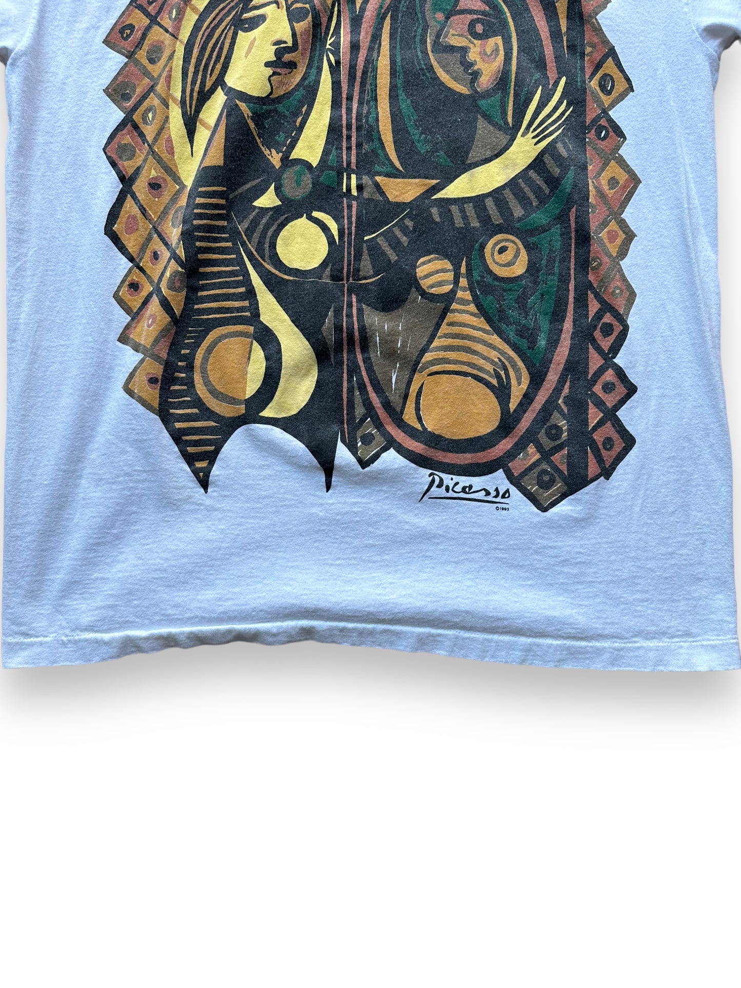 Bottom front of Vintage Pablo Picasso Tee SZ XL |  Vintage Art Tee Seattle | Barn Owl Vintage