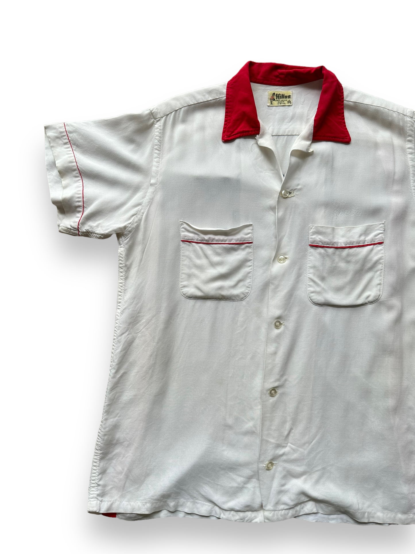 Front right of Vintage "Standard Oil Co." Chainstitched Bowling Shirt SZ M | Vintage Bowling Shirt Seattle | Barn Owl Vintage Seattle