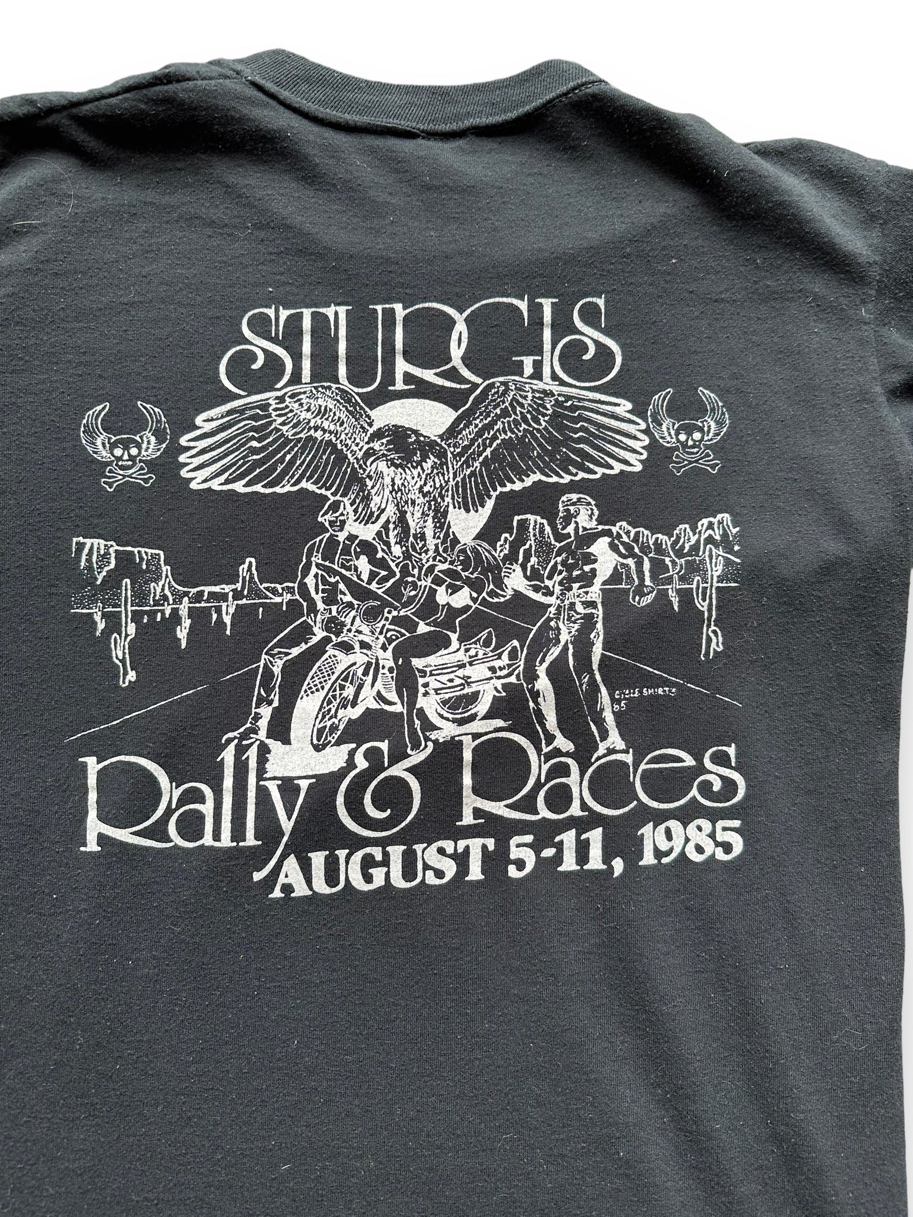 Back graphic of '85 Sturgis Longsleeve Tee SZ M | Vintage Harley Tee | Barn Owl Vintage Seattle