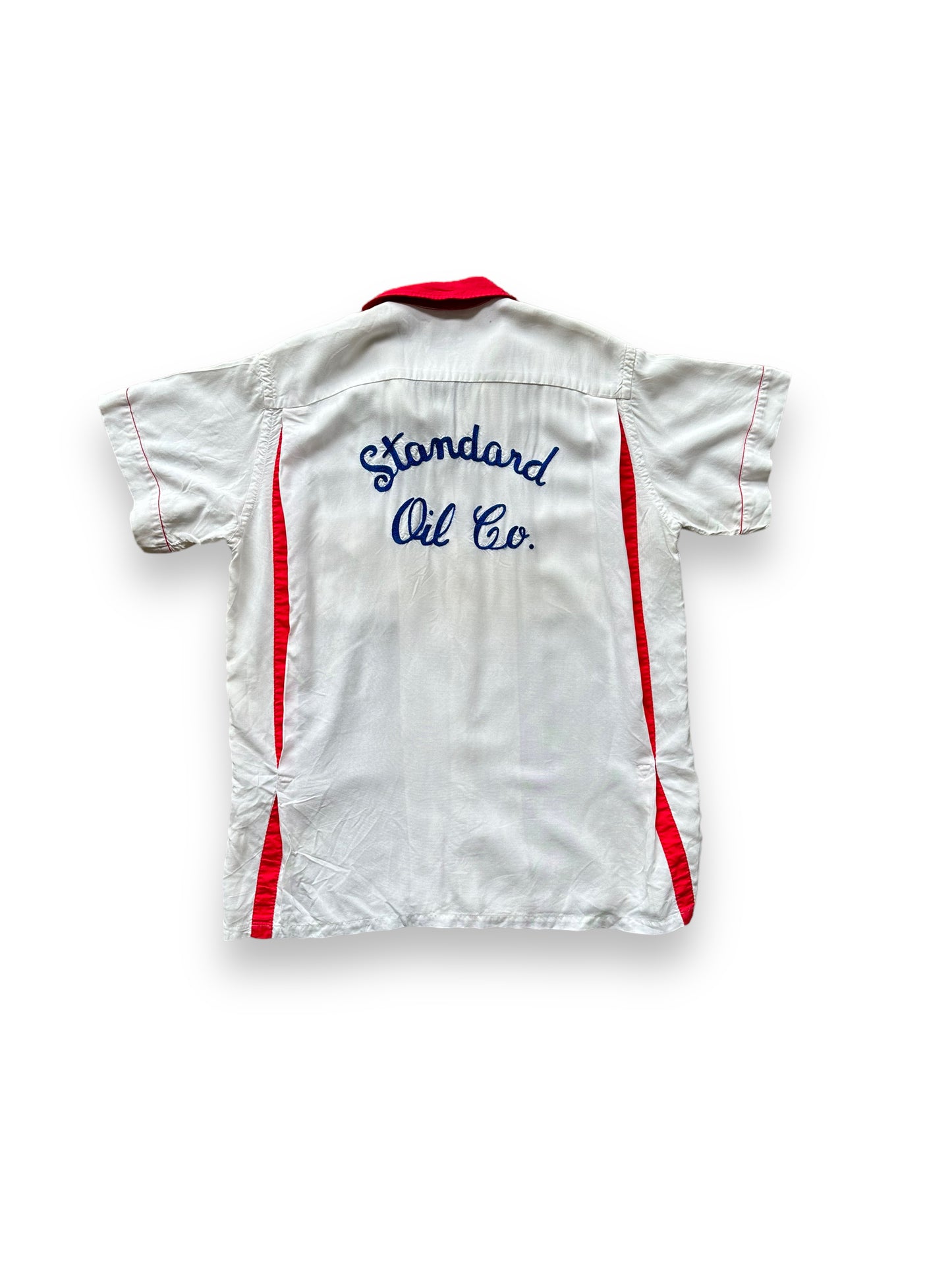 Back of Vintage "Standard Oil Co." Chainstitched Bowling Shirt SZ M | Vintage Bowling Shirt Seattle | Barn Owl Vintage Seattle
