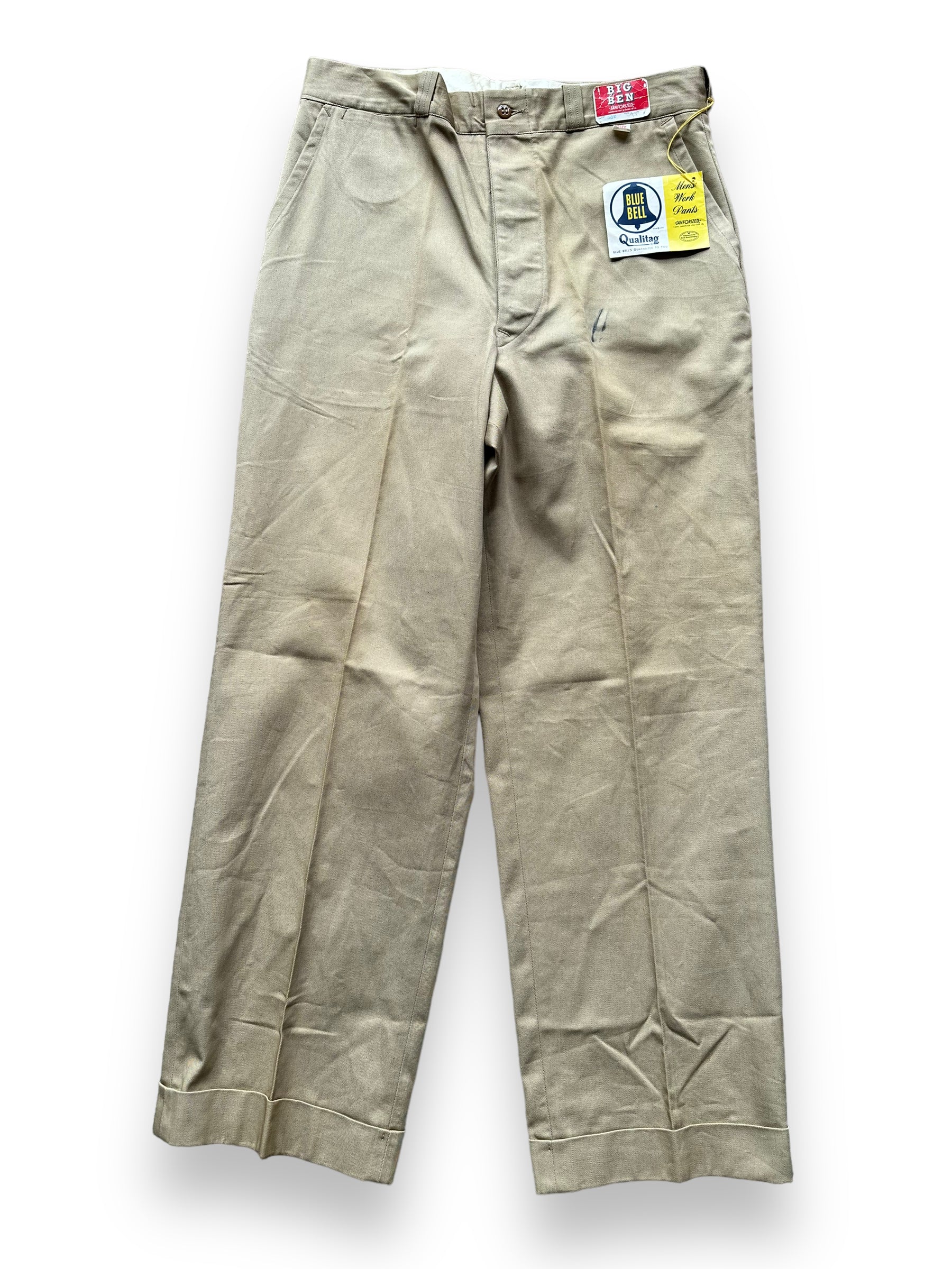 Front close up of Vintage Deadstock Big Ben Military Chinos 32 x 30 | Barn Owl Vintage Seattle | Vintage Military Seattle