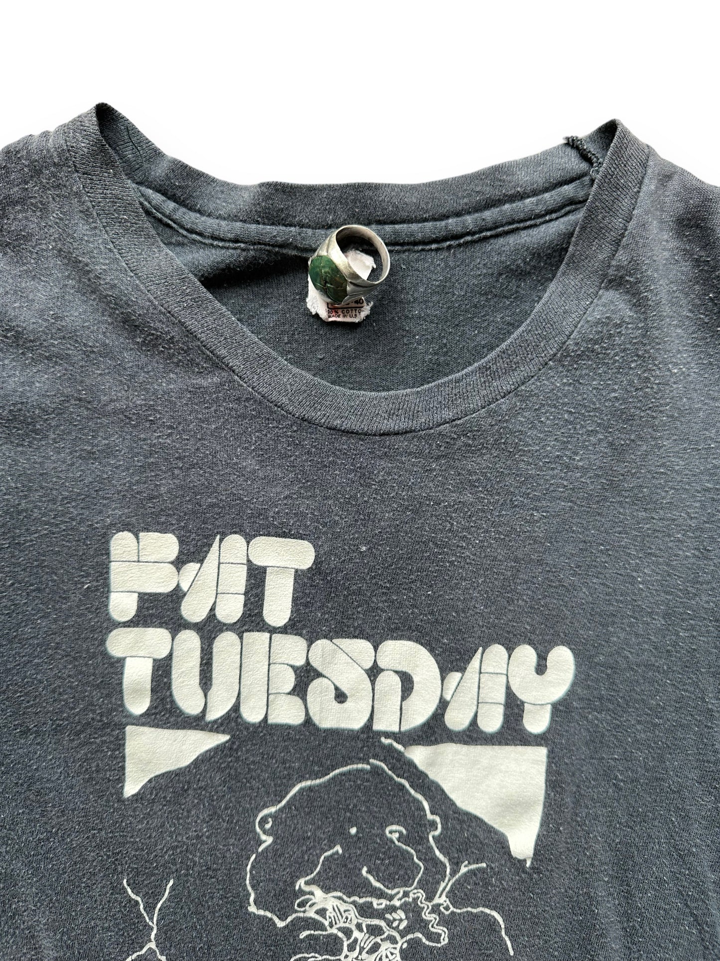 Tag View of Vintage Fat Tuesday Seattle Tee SZ M | Vintage Single Stitch T-Shirts Seattle | Barn Owl Vintage Tees Seattle