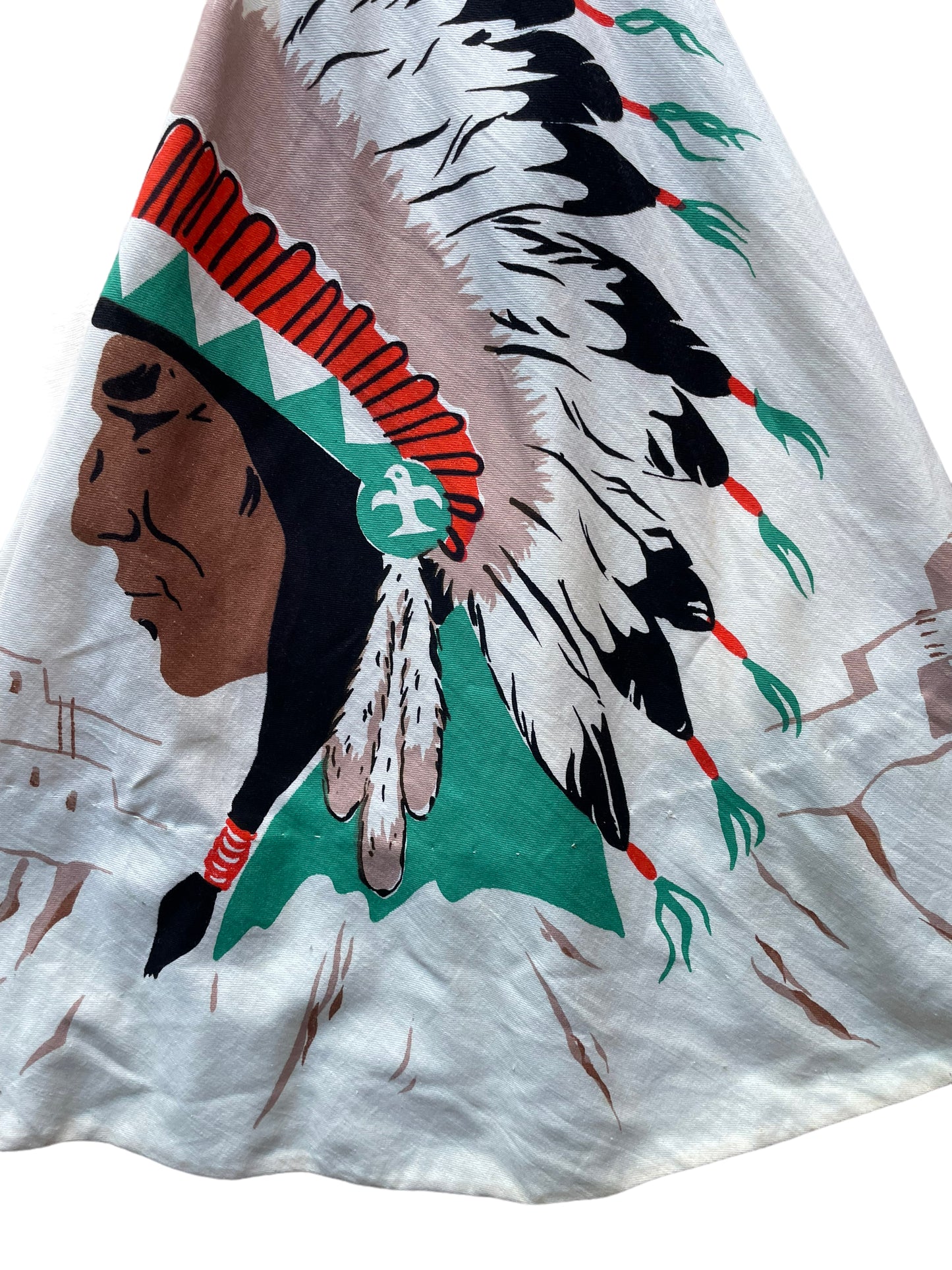 Vintage 1950s Native American Novelty Circle Skirt | Seattle Vintage Ladies Clothing | Barn Owl True Vintage