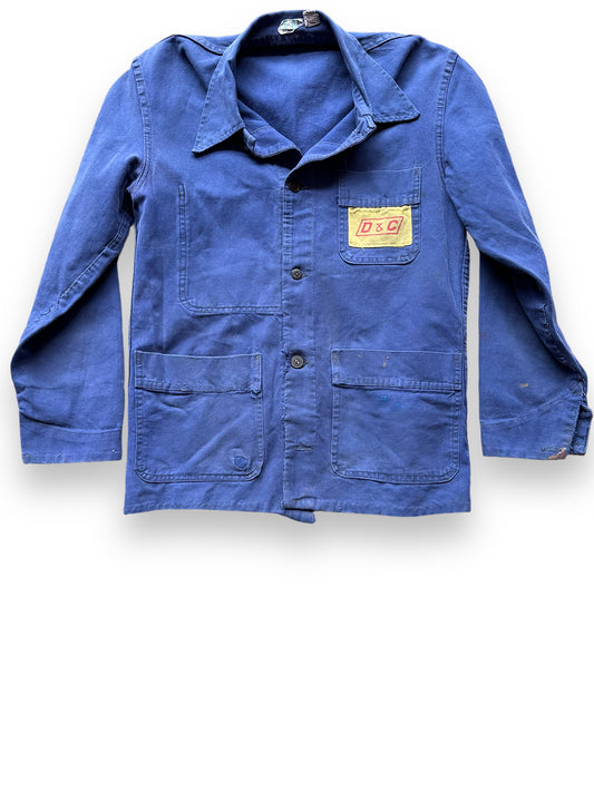 Front View of Vintage Moleskin French Workwear Jacket SZ M | Vintage European Workwear Seattle | Barn Owl Vintage Goods Seattle