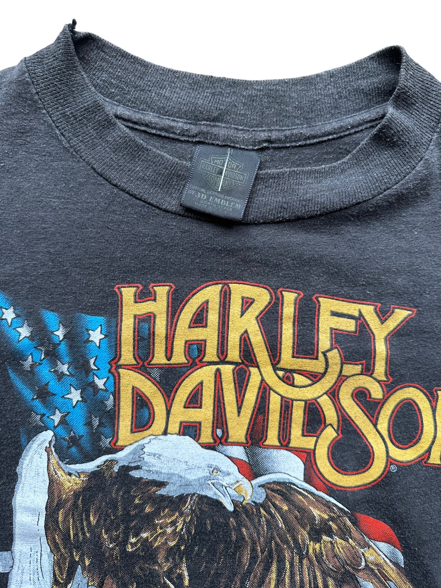 Tag shot of Vintage Harley Davidson Boise 3D Emblem Tee SZ M | Vintage Harley Tee | Barn Owl Vintage Seattle