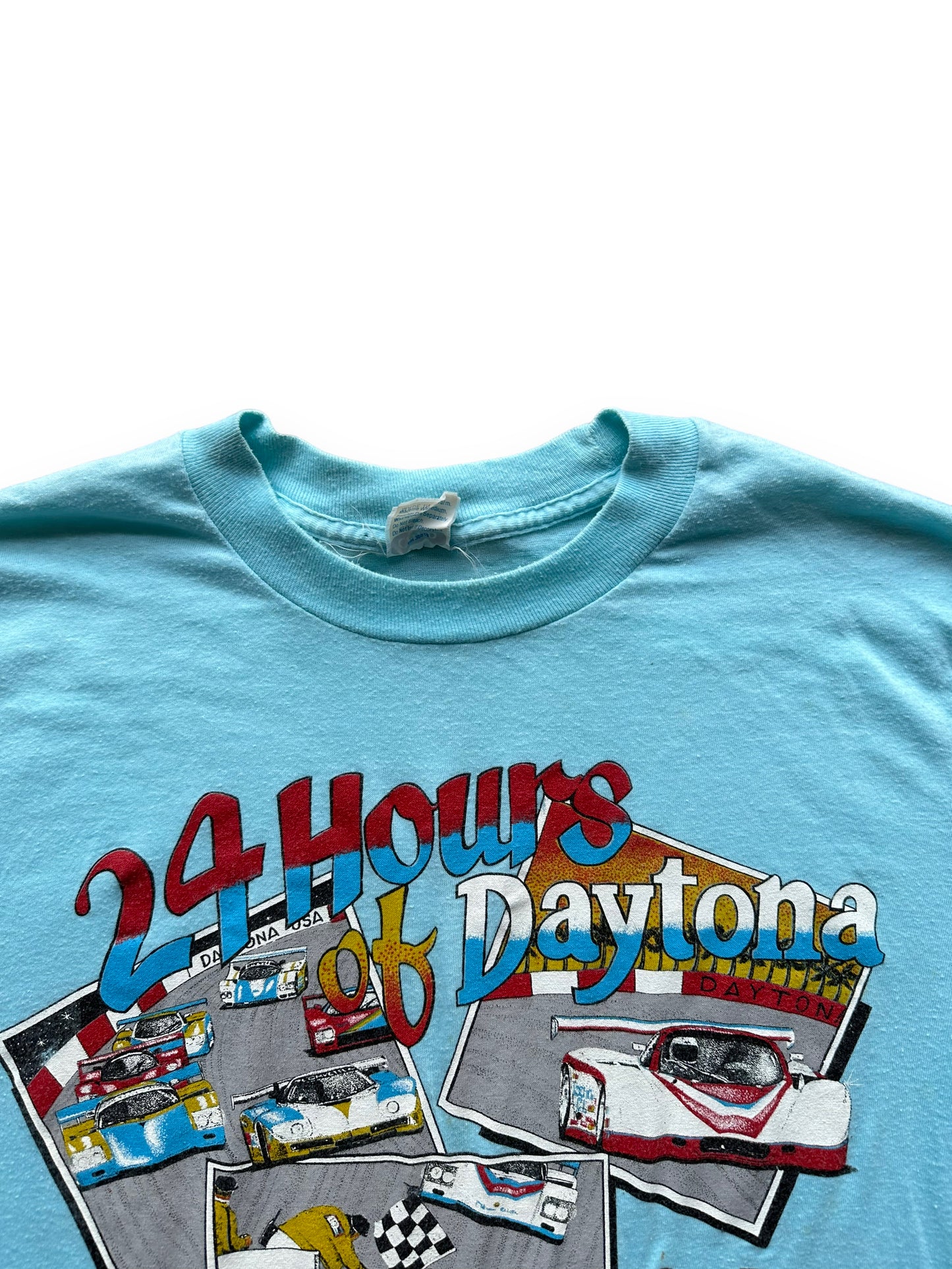 Collar of Vintage 24 Hours of Daytona Tee SZ L |  Vintage Auto Tee Seattle | Barn Owl Vintage