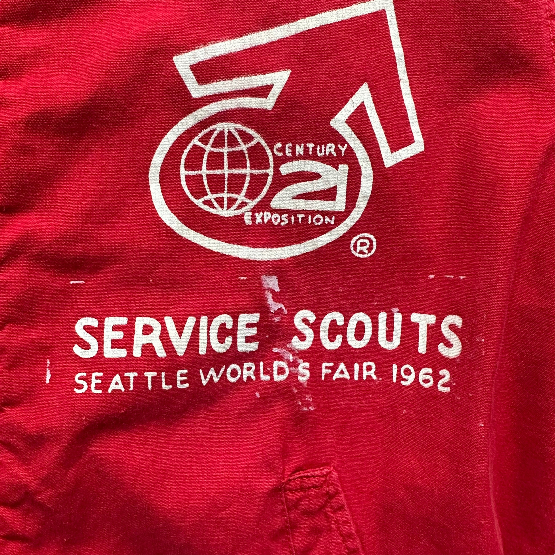 Service Scouts Logo on Vintage Seattle World's Fair Service Scouts Jacket SZ L | Vintage World's Fair Workwear Seattle | Seattle Vintage James Dean Jacket
