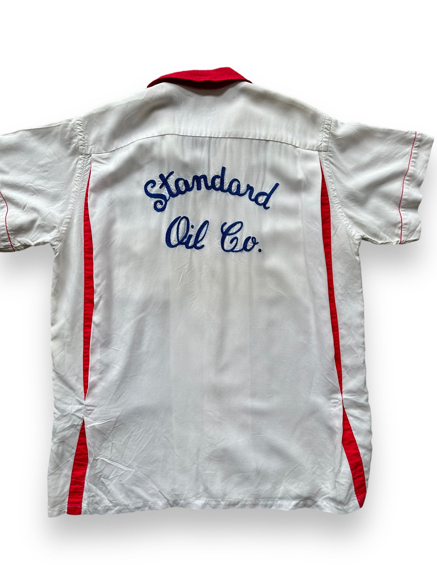 Back close up of Vintage "Standard Oil Co." Chainstitched Bowling Shirt SZ M | Vintage Bowling Shirt Seattle | Barn Owl Vintage Seattle