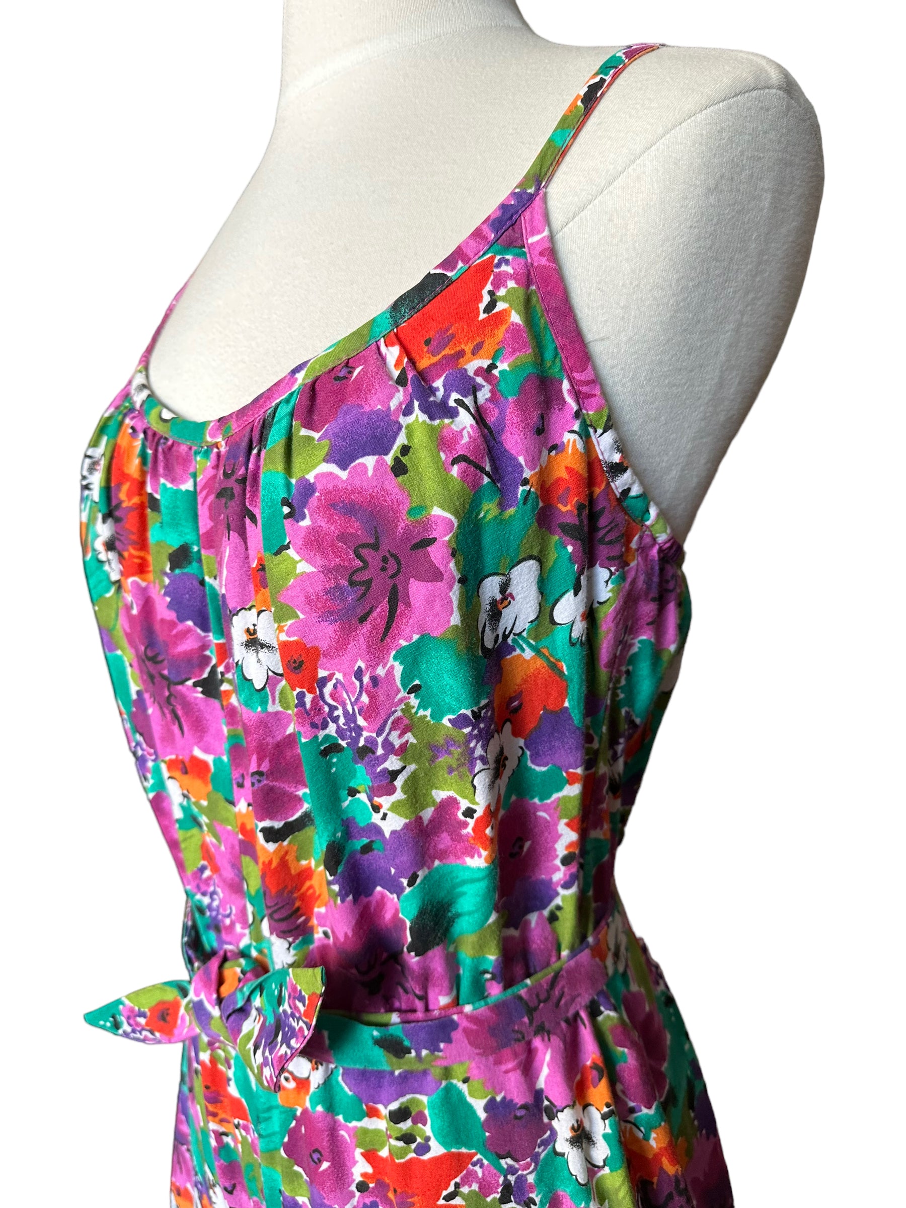 Top side view of Vintage 1980s Catalina Floral Swimsuit | Seattle Vintage Swimwear | Barn Owl True Vintage