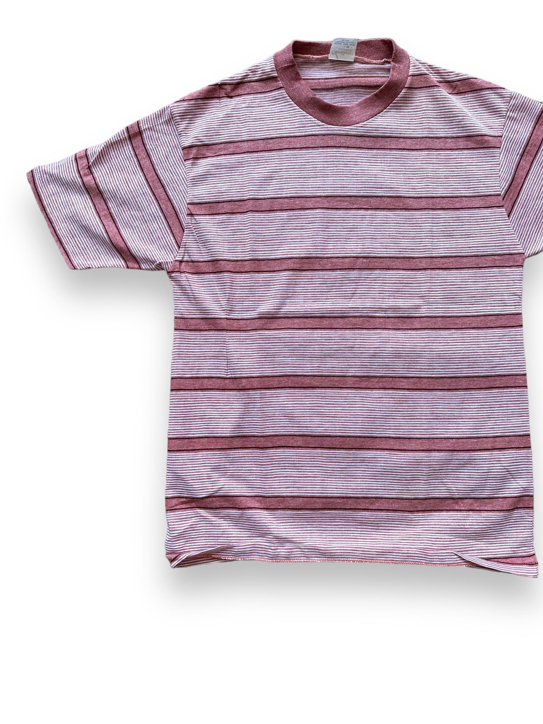 Front Right View of Vintage New Old Stock Sportswear Originals Striped Tee SZ M | Vintage Striped Shirts Seattle | Barn Owl Vintage Tees Seattle