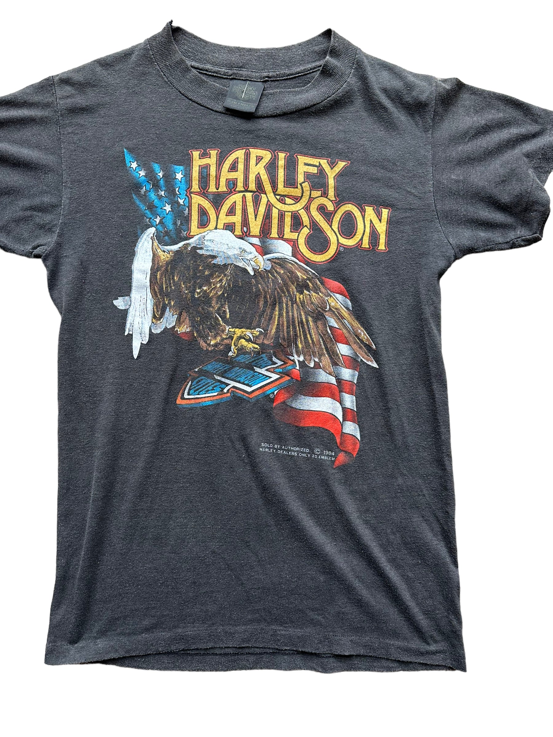 Front close up of Vintage Harley Davidson Boise 3D Emblem Tee SZ M | Vintage Harley Tee | Barn Owl Vintage Seattle