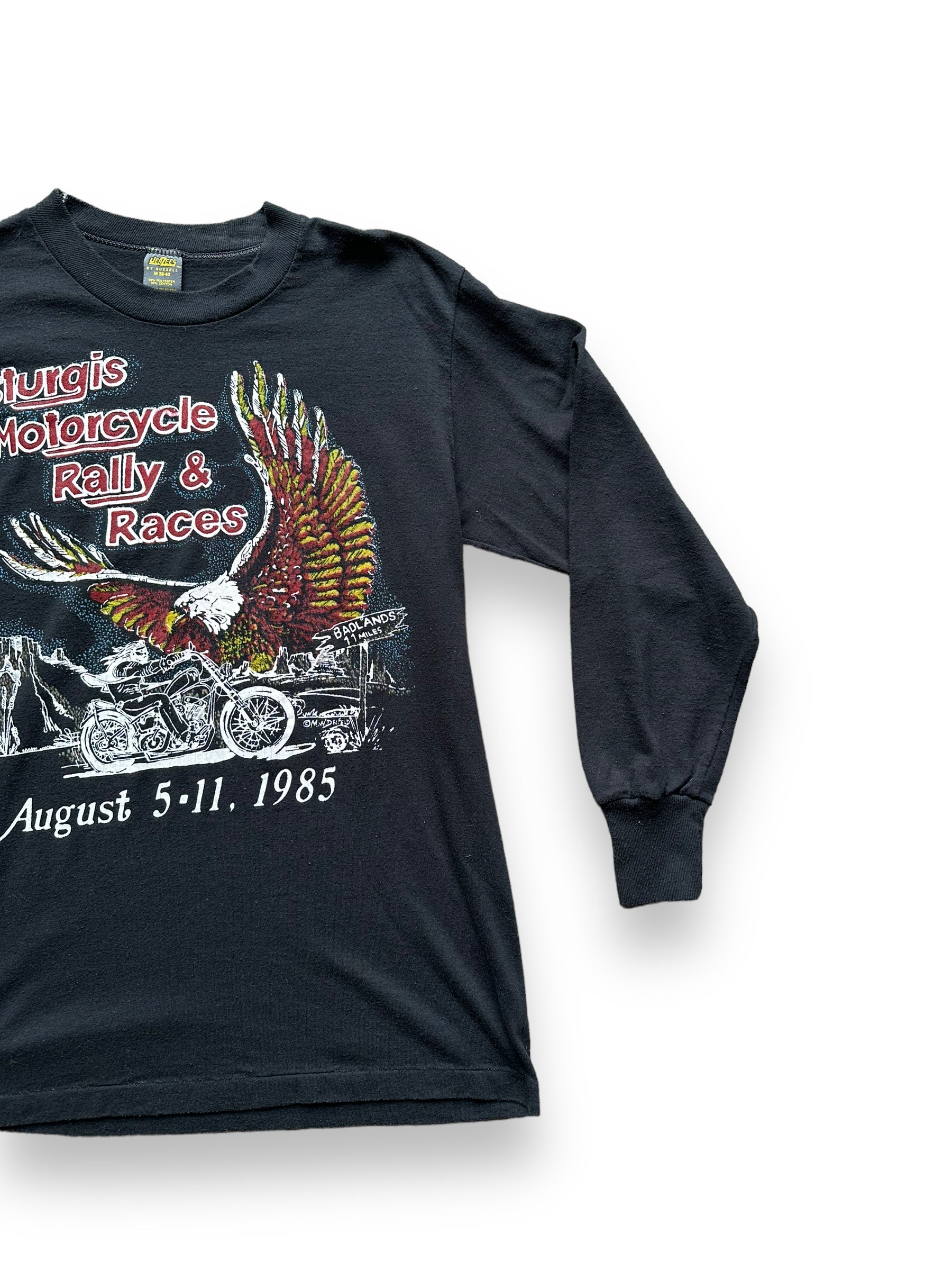 Front left of '85 Sturgis Longsleeve Tee SZ M | Vintage Harley Tee | Barn Owl Vintage Seattle
