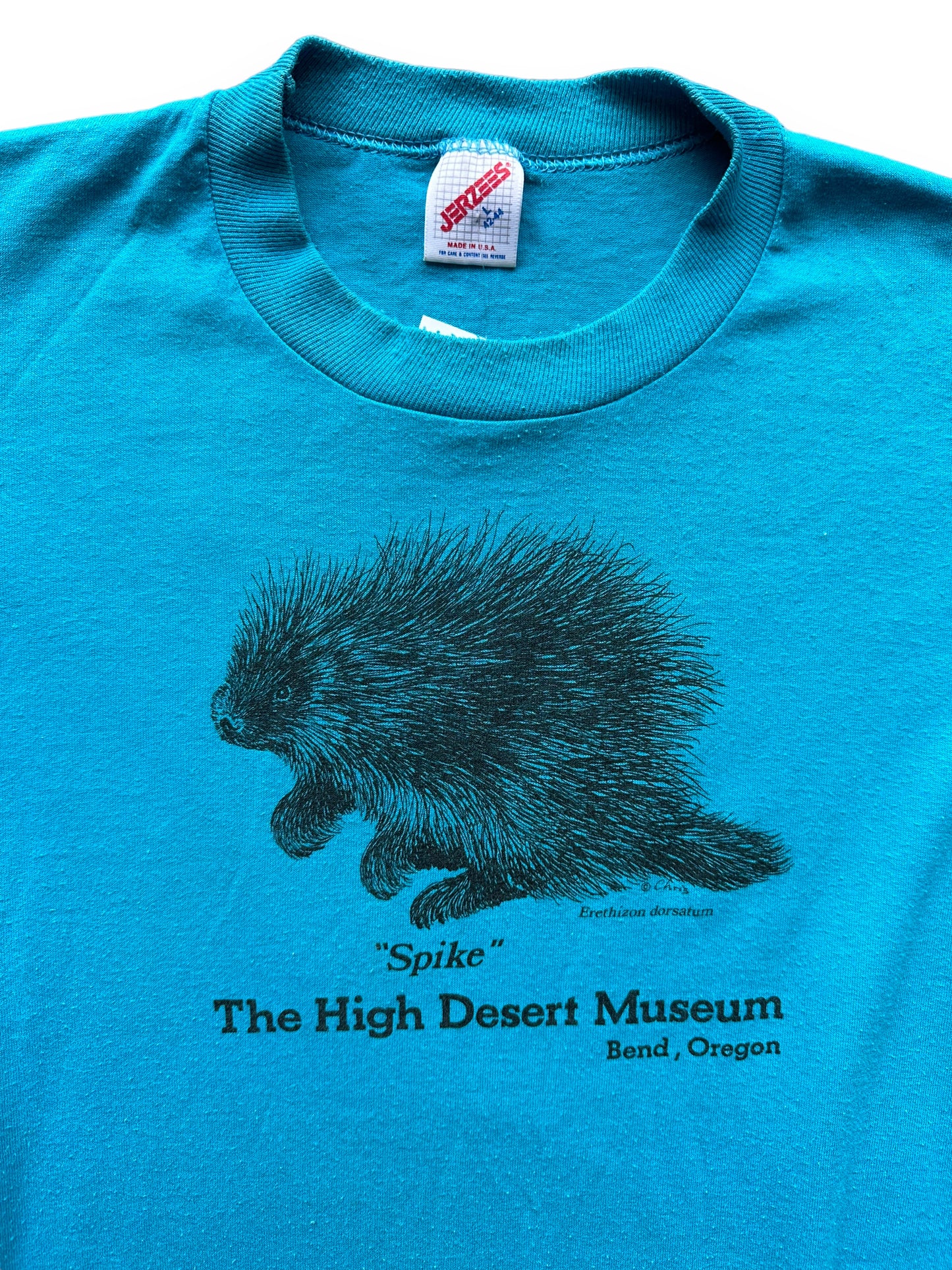 Upper Front View of Vintage Bend High Desert Museum Porcupine Tee SZ L | Vintage Single Stitch T-Shirts Seattle | Barn Owl Vintage Tees Seattle
