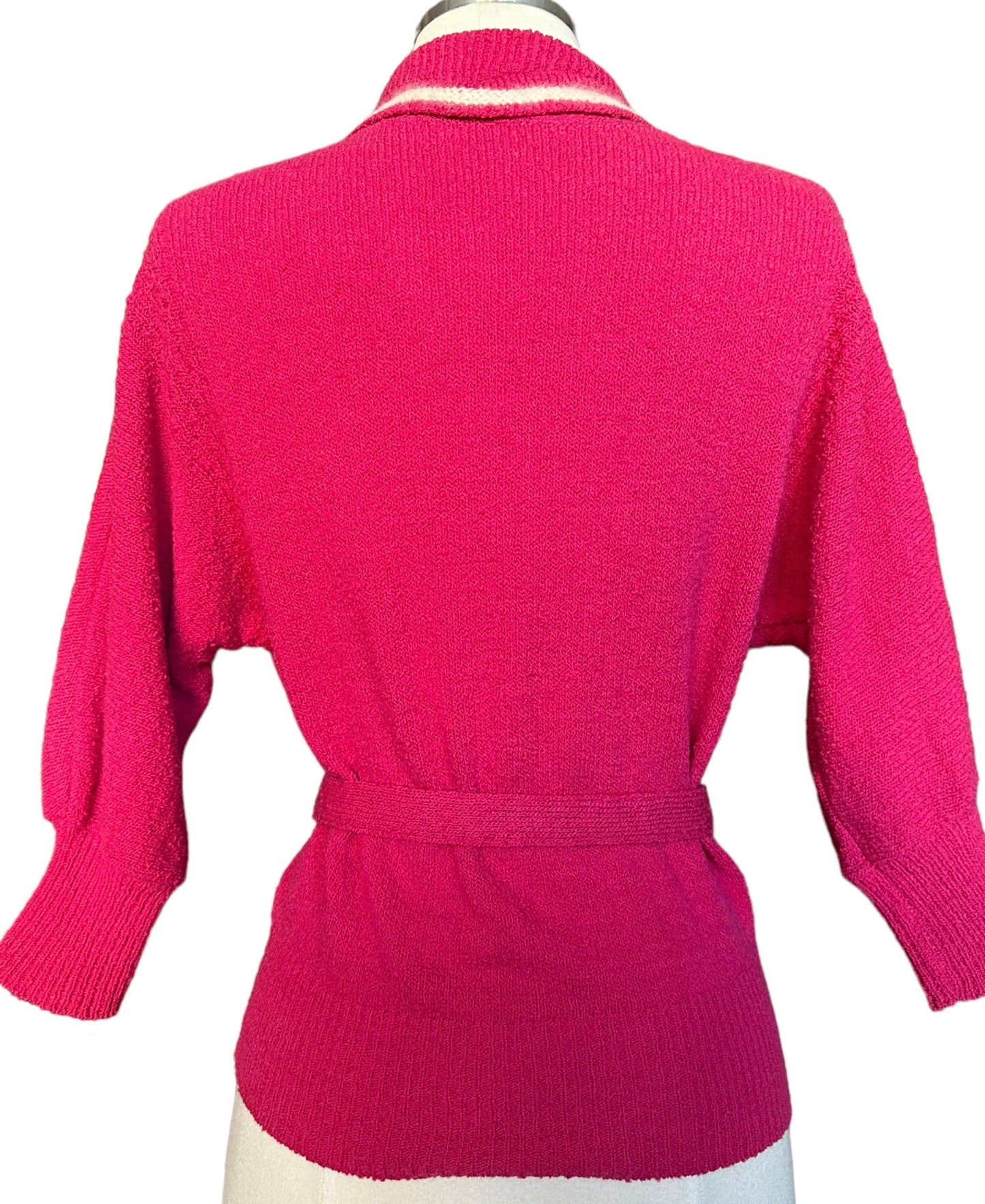 Back view of Vintage 1950s Pink Sweater With Belt | Vintage Ladies Sweaters | Barn Owl Vintage Seattle
