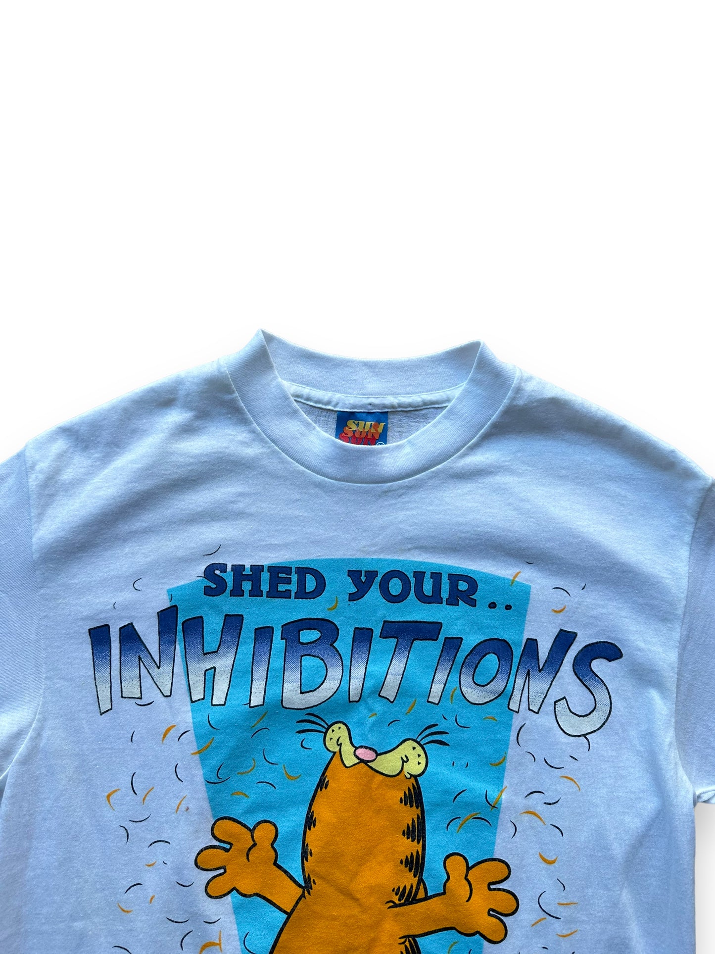 Vintage Garfield "Shed Your Inhibitions" Tee SZ M |  Vintage Cat Tee Seattle | Barn Owl Vintage