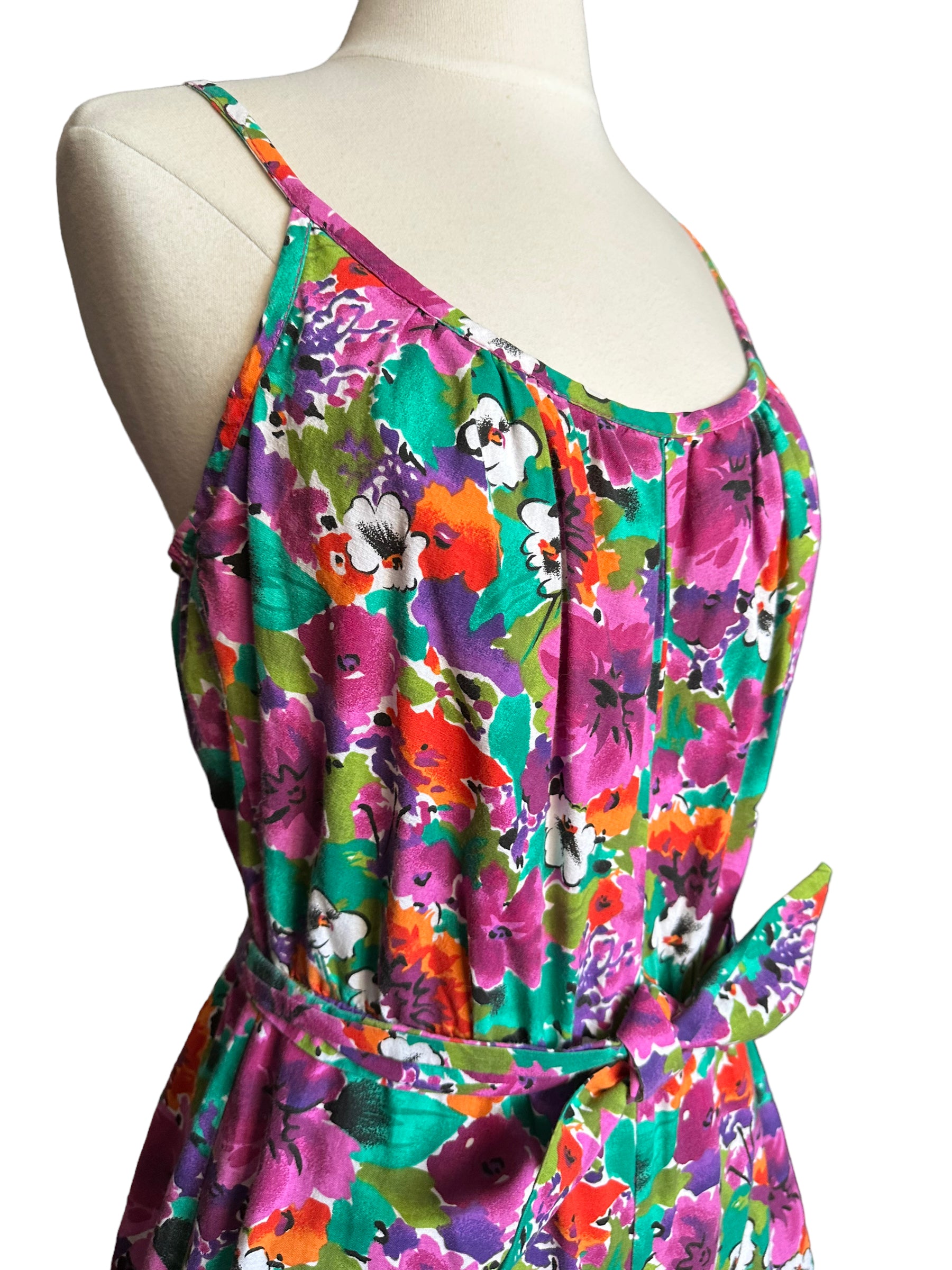 Side top view of Vintage 1980s Catalina Floral Swimsuit | Seattle Vintage Swimwear | Barn Owl True Vintage