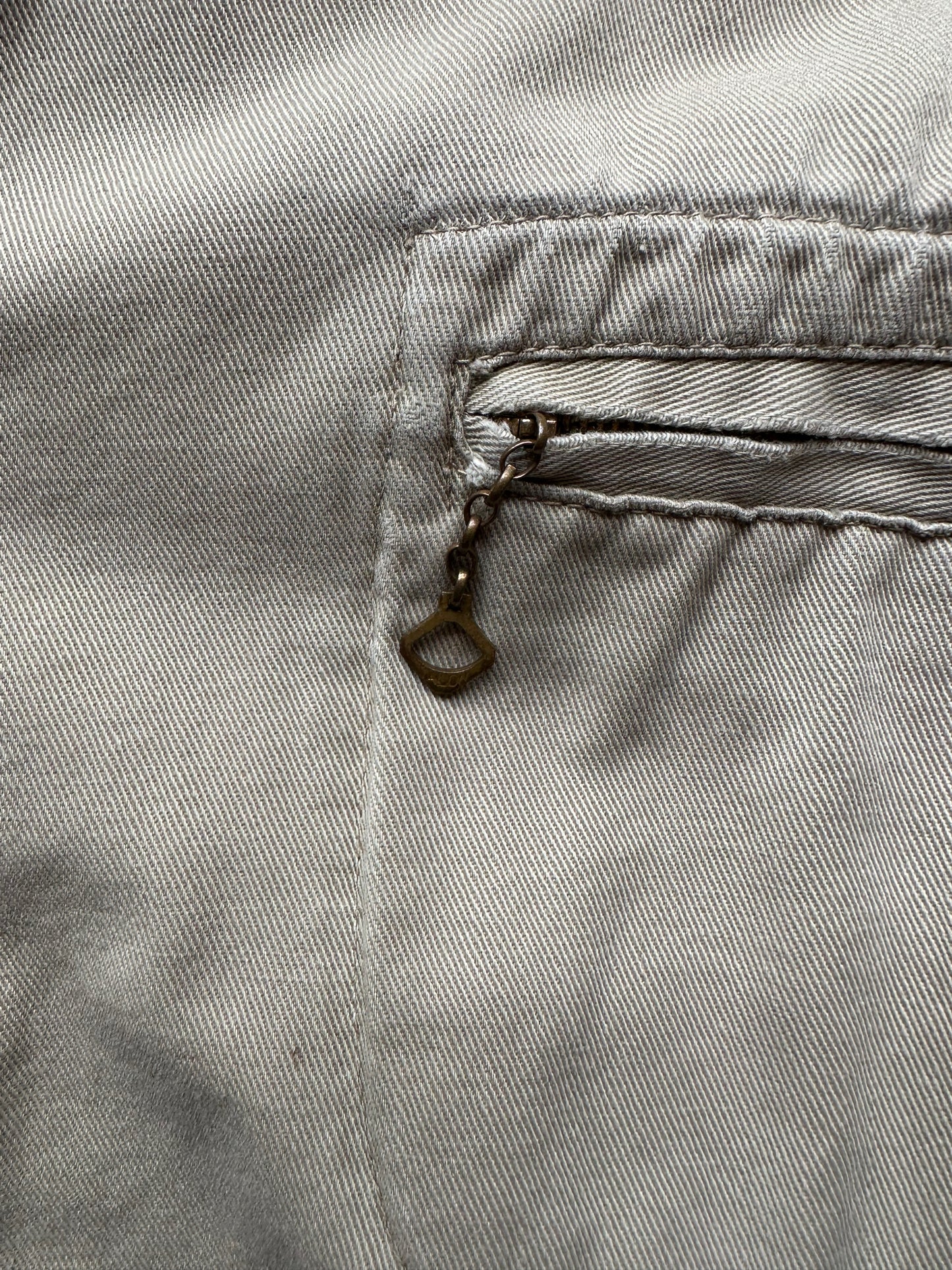 Talon Pocket Pull on Vintage Cropped Workwear Khaki Jacket SZ L | Vintage European Workwear Seattle | Barn Owl Vintage Goods Seattle