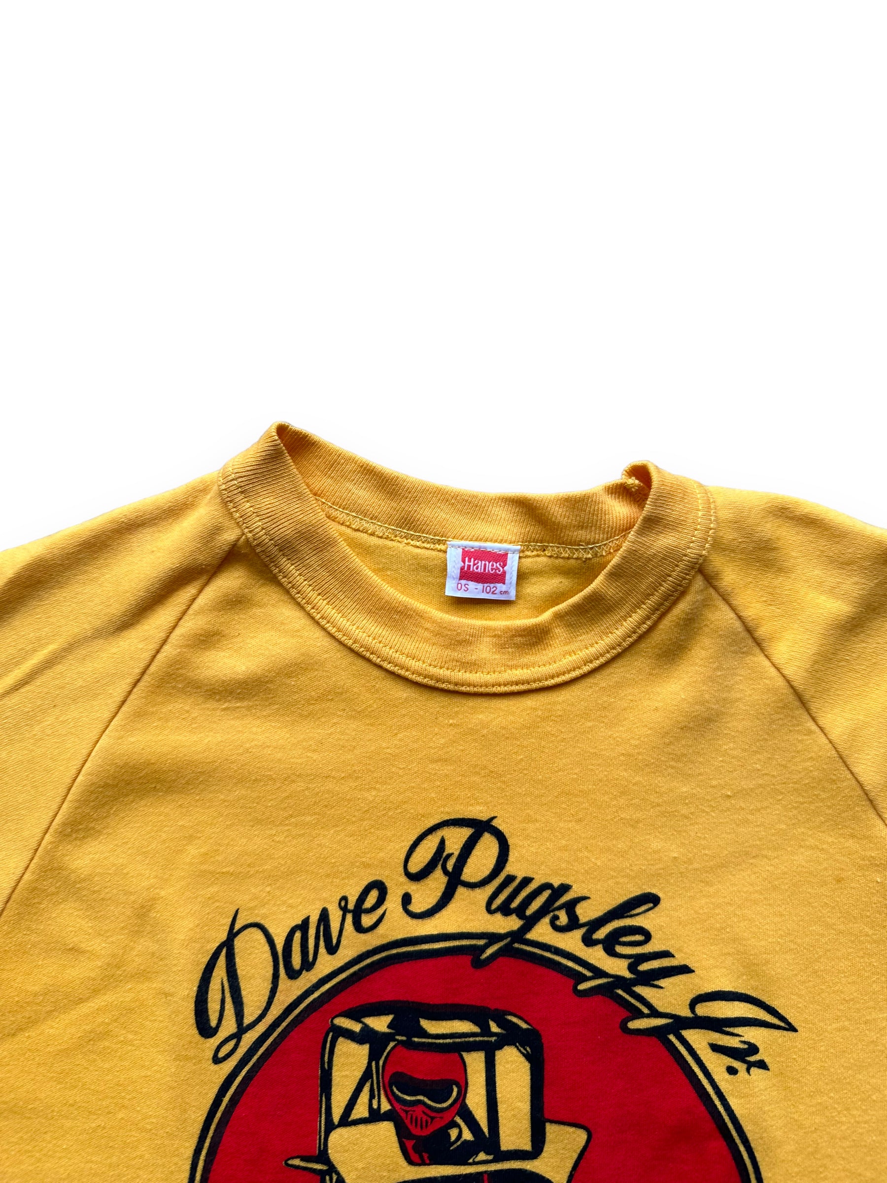 Collar of Vintage Dave Pugsley Jr Racer Tee SZ M |  Vintage Auto Tee Seattle | Barn Owl Vintage