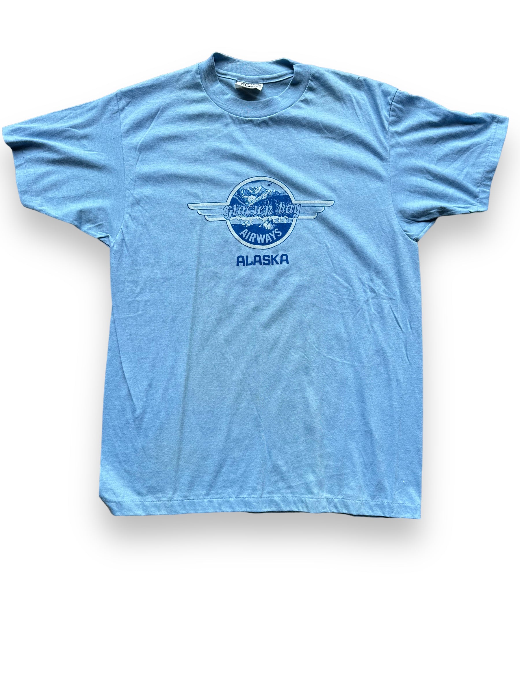 Front shot of Vintage Glacier Bay Airways Alaska Tee SZ L | Vintage T-Shirts Seattle | Barn Owl Vintage Tees Seattle