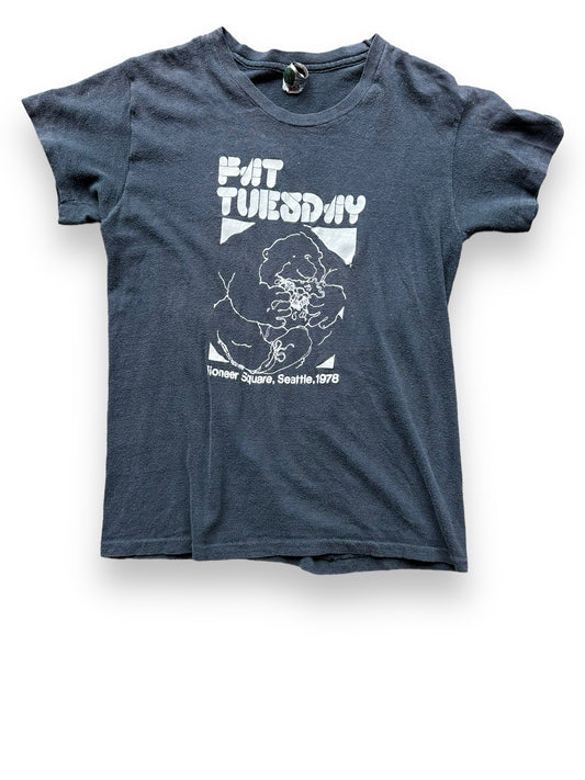 Front View of Vintage Fat Tuesday Seattle Tee SZ M | Vintage Single Stitch T-Shirts Seattle | Barn Owl Vintage Tees Seattle