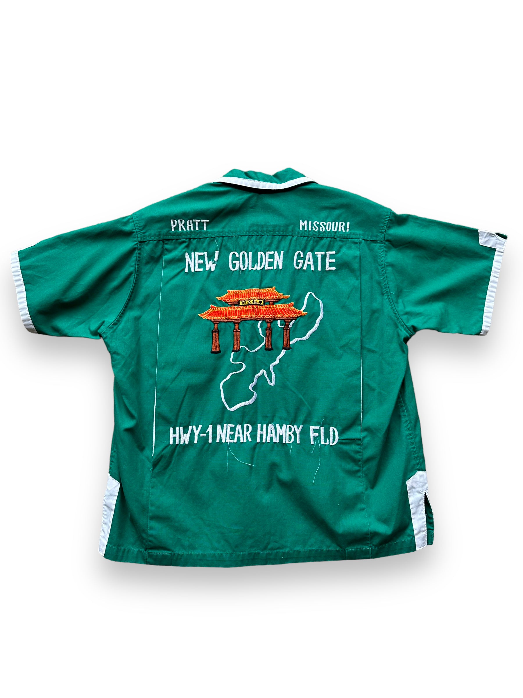 Back of Vintage "New Golden Gate" Bowling Shirt SZ M | Vintage Bowling Shirt Seattle | Barn Owl Vintage Seattle