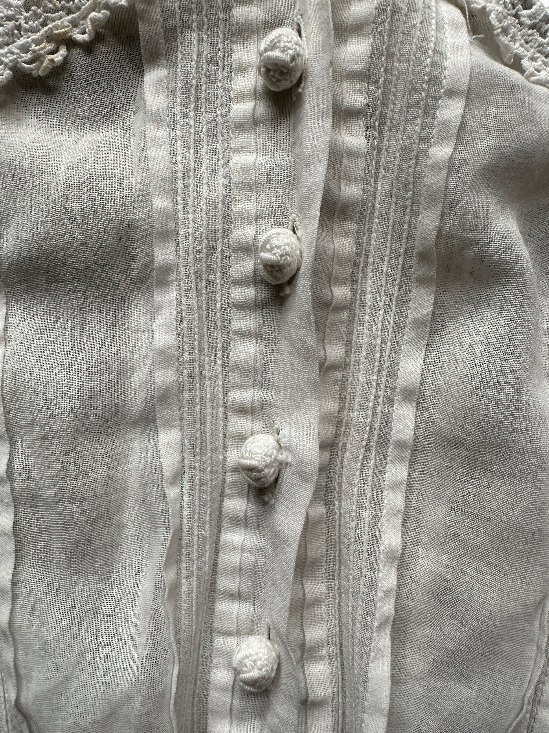 Button close up Early 1900's Edwardian Blouse | Seattle True Vintage | Barn Owl Ladies Clothing