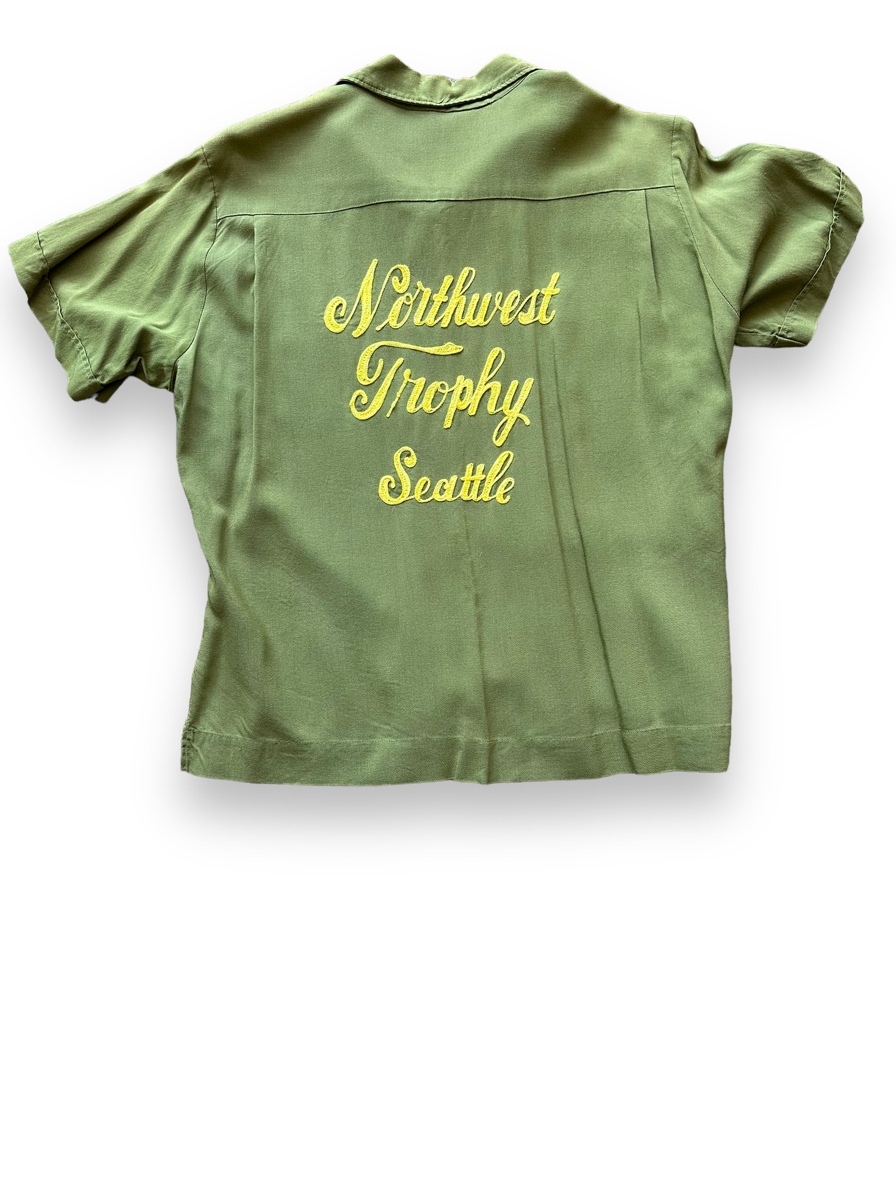 Rear View of Vintage Northwest Trophy Seattle Bowling Shirt SZ M | Vintage Bowling Shirt Seattle | Barn Owl Vintage Seattle