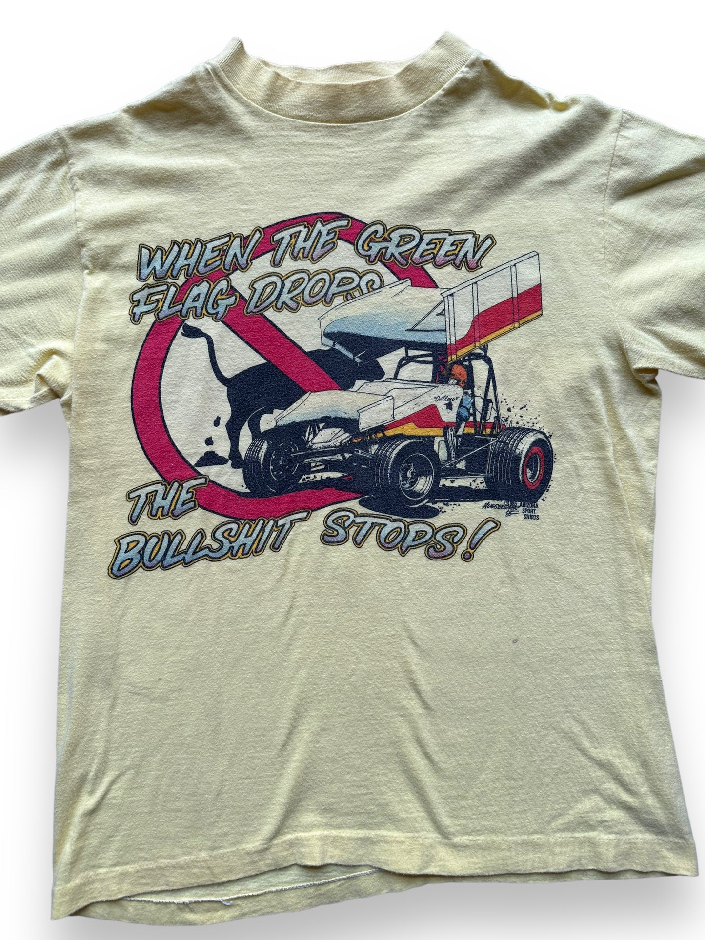 Front close up of Vintage Skagit Speedway BS Tee SZ S |  Vintage Auto Tee Seattle | Barn Owl Vintage