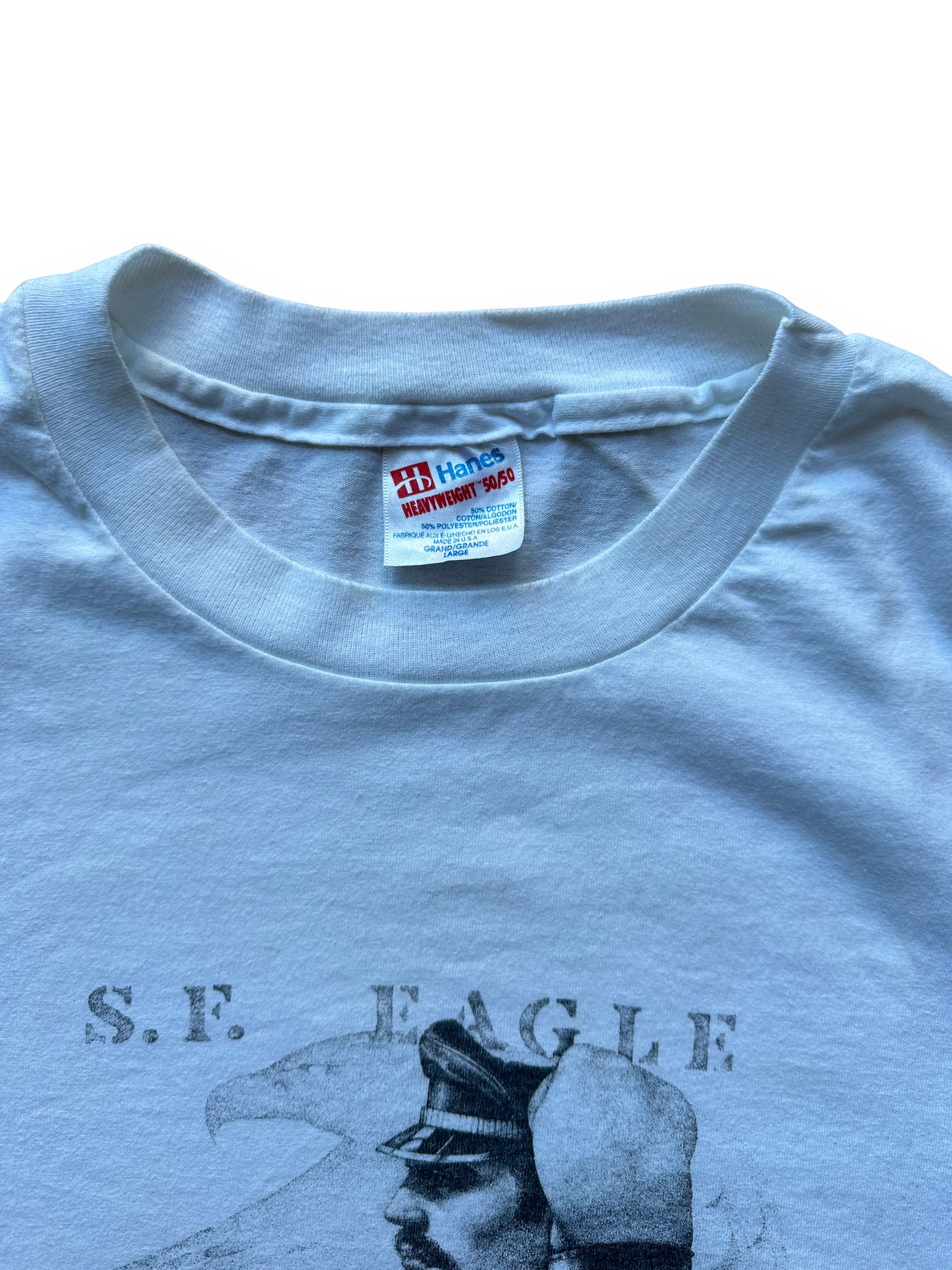 Collar shot of Vintage San Francisco Eagle Bar Tee | Vintage T-Shirts Seattle | Barn Owl Vintage Tees Seattle