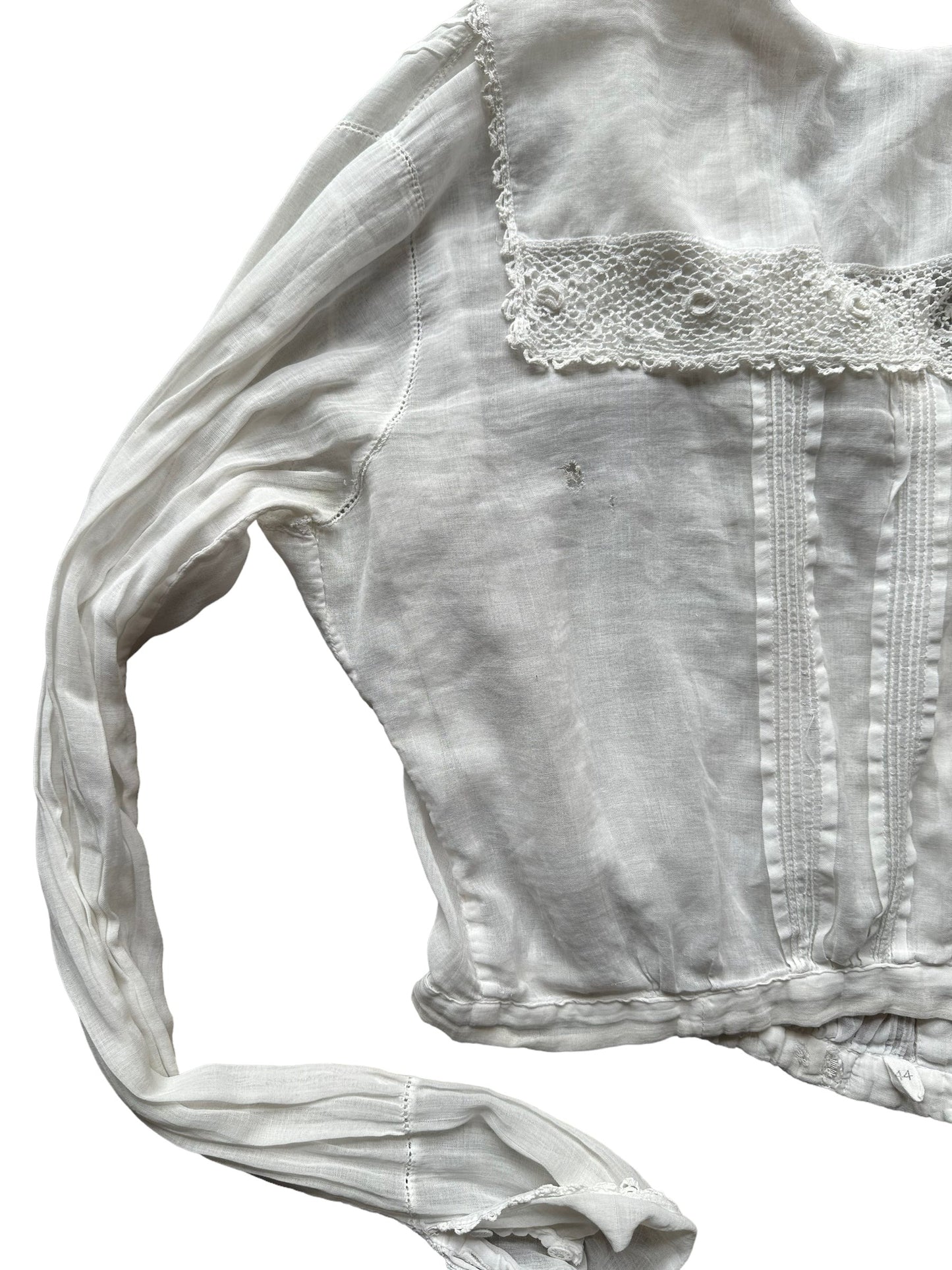 Left back view of Early 1900's Edwardian Blouse | Seattle True Vintage | Barn Owl Ladies Clothing