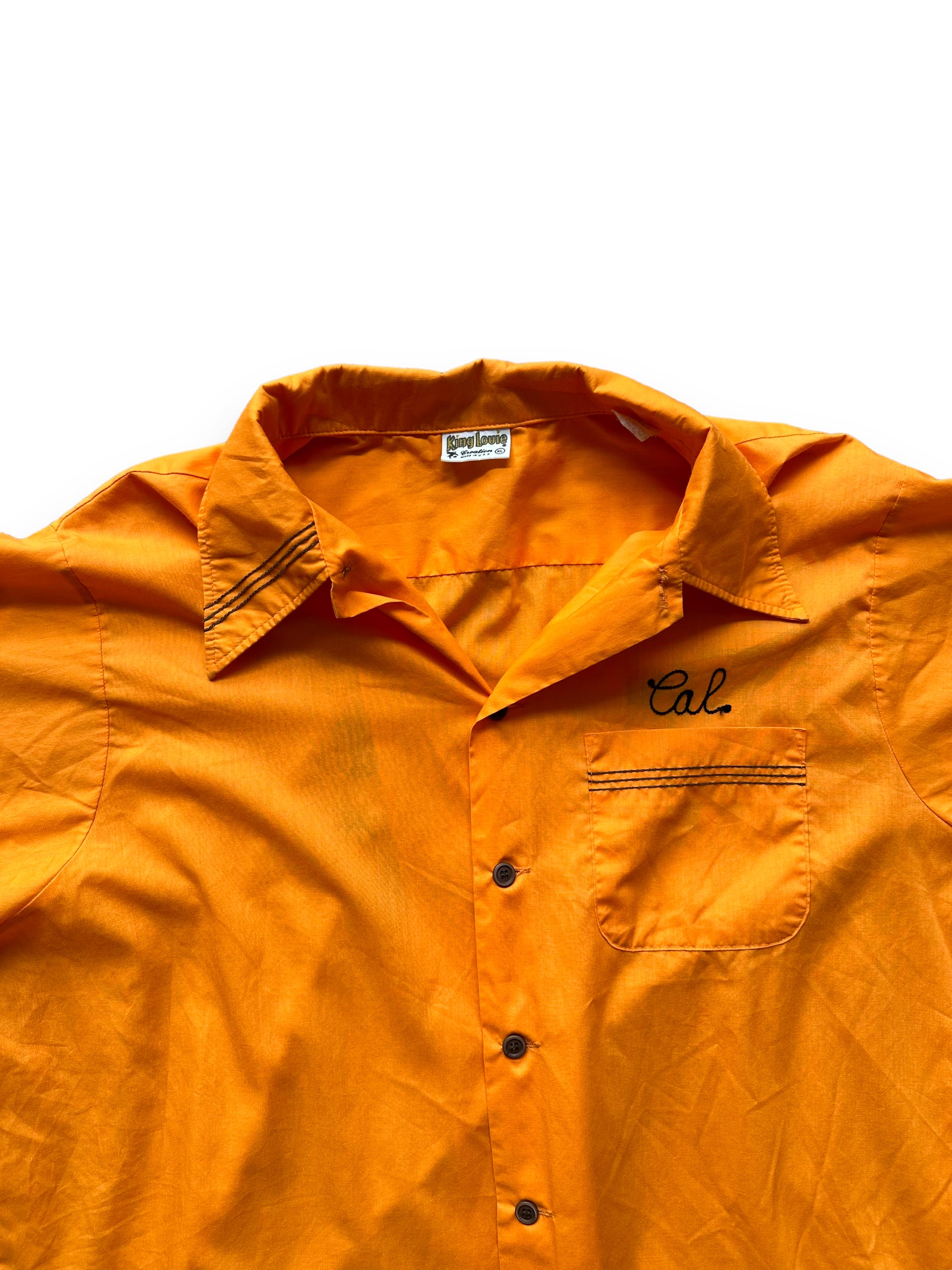 Collar of Vintage "Starlite Pro Shop" Chainstitched Bowling Shirt SZ XL | Vintage Bowling Shirt Seattle | Barn Owl Vintage Seattle