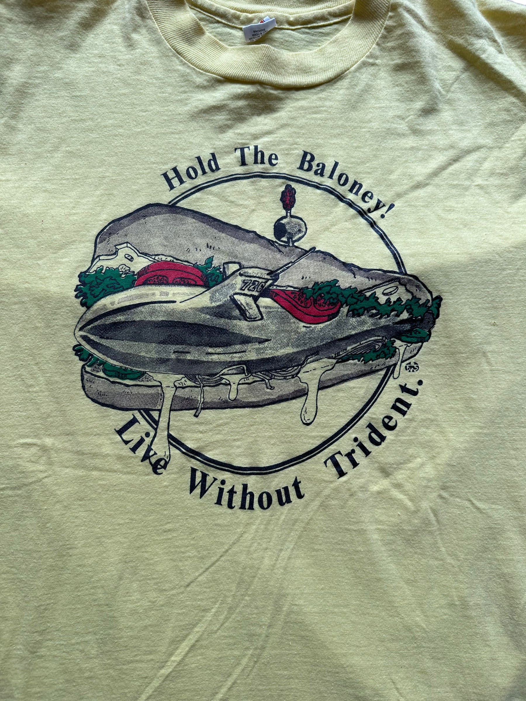 Graphic of Vintage Hold the Baloney Tee SZ L | Vintage Graphic Tee Seattle | Barn Owl Vintage