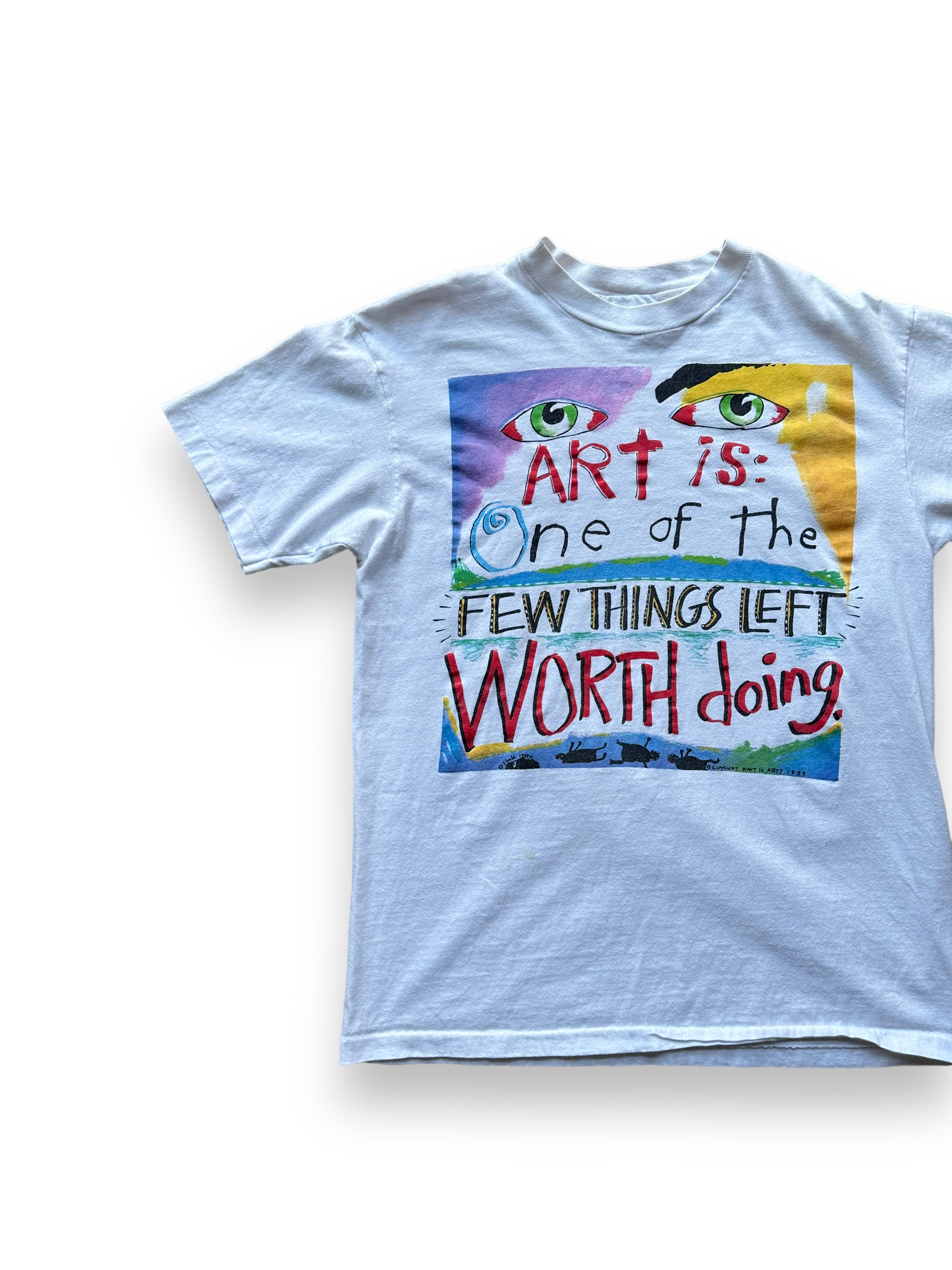 Front right of Vintage "Art is Worth Doing" Fred Babb Tee SZ L |  Vintage Art Tee Seattle | Barn Owl Vintage