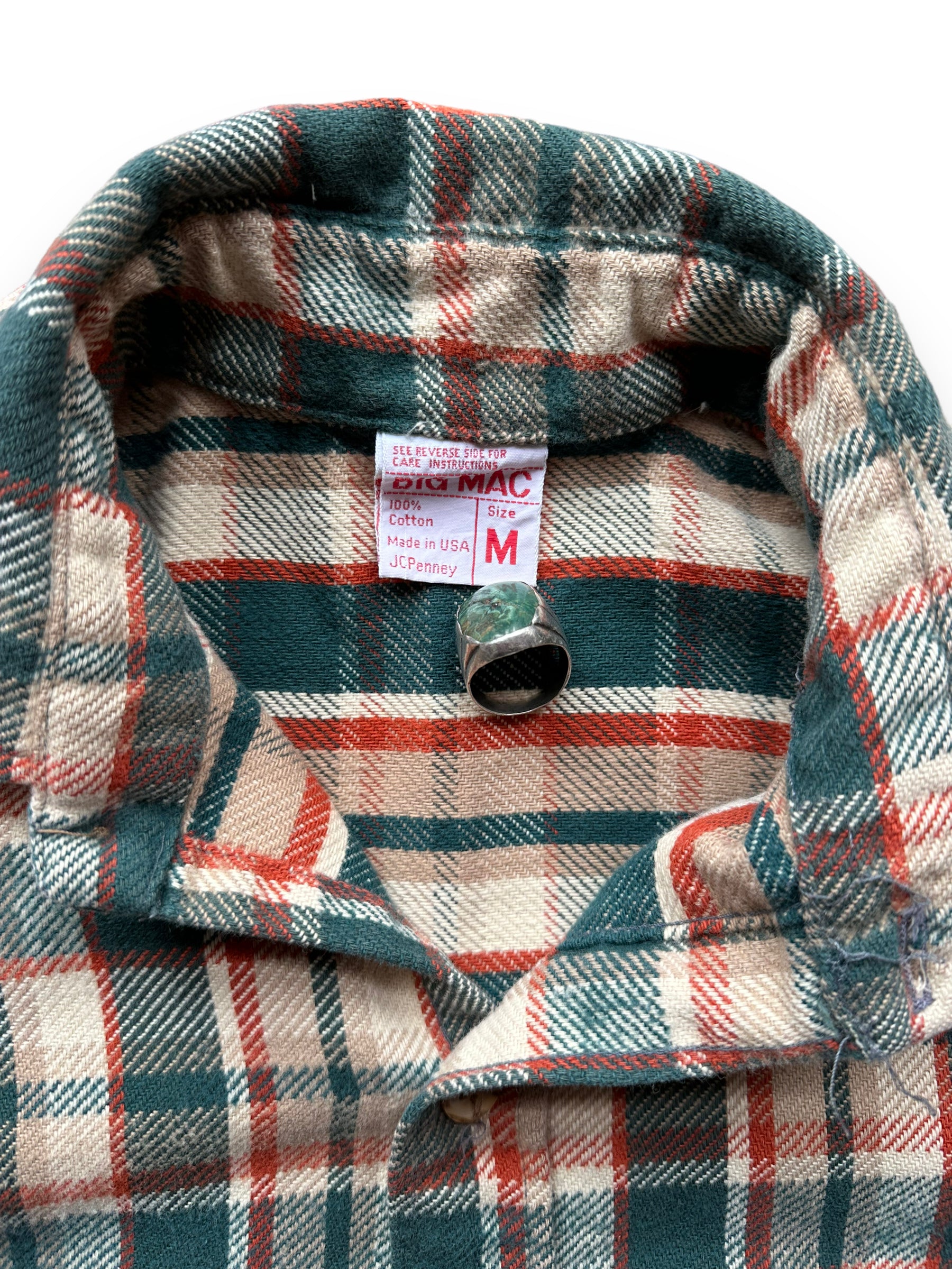 Tag View of Vintage Big Mac Cotton Flannel SZ M | Vintage Cotton Flannel Seattle | Barn Owl Vintage Seattle