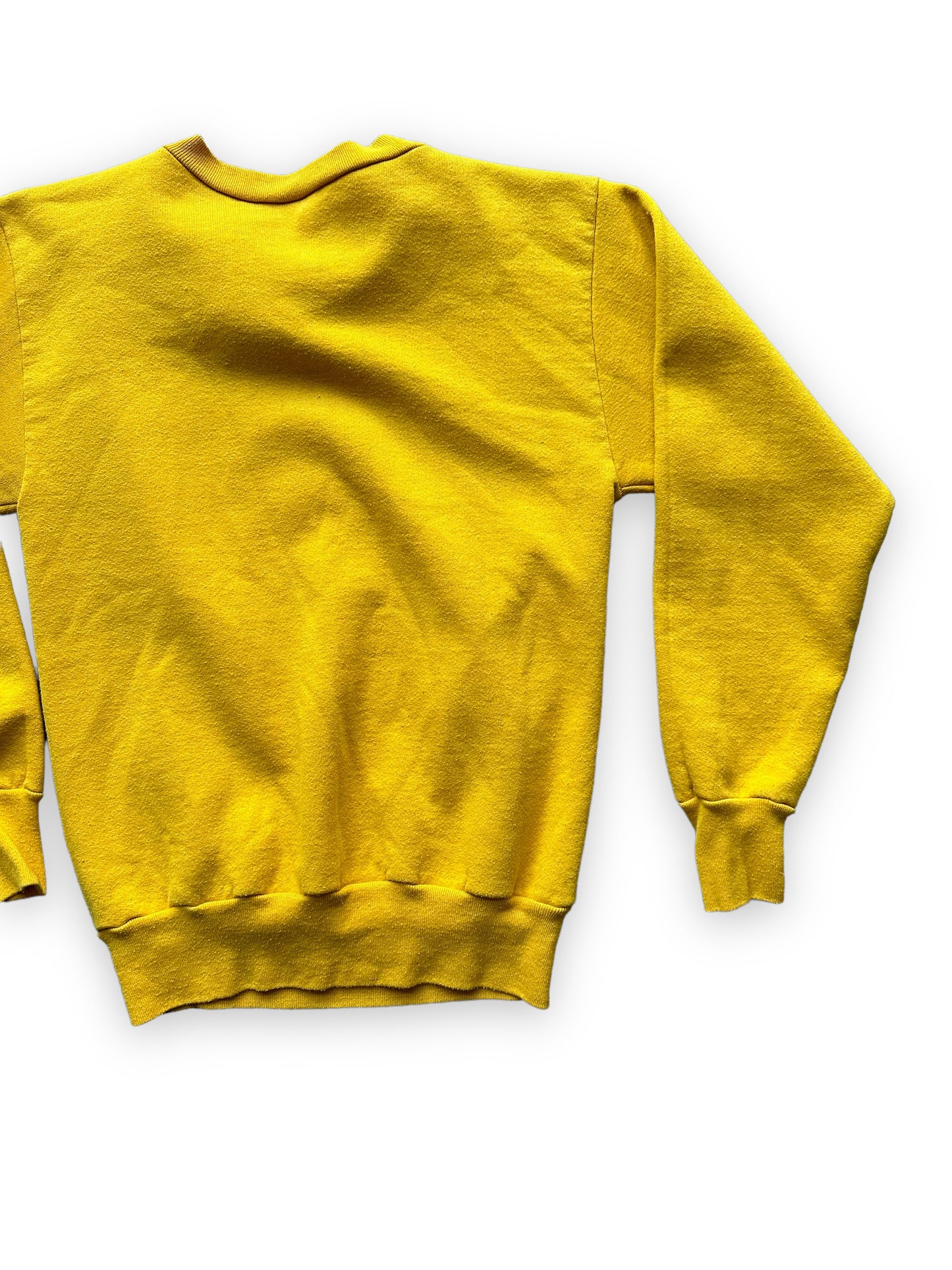 Right Rear View of Vintage Yellow Wyoming Crewneck Sweatshirt SZ M | Vintage Crewneck Sweatshirt Seattle | Barn Owl Vintage Seattle