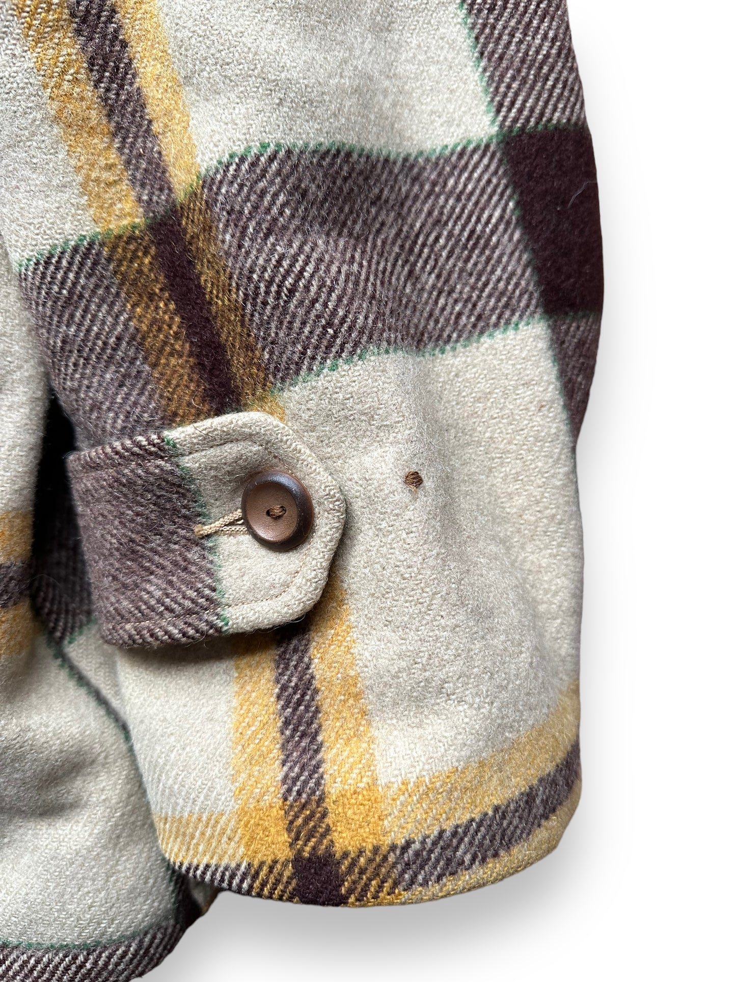 Missing Wood Button on Vintage Hercules Wool Jacket SZ XL |  Barn Owl Vintage Goods | Vintage Sears Wool Coat Seattle
