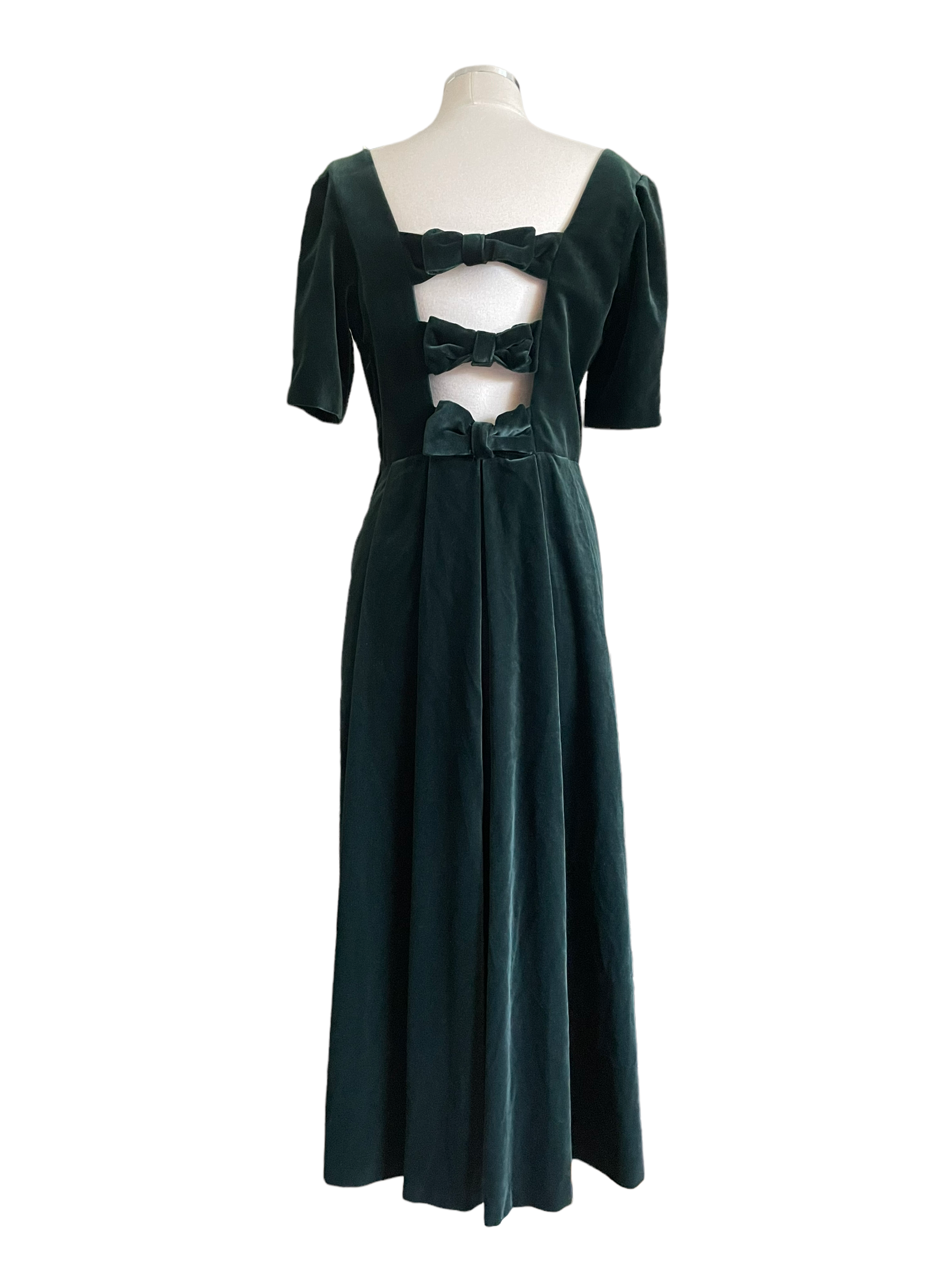 Vintage 1980s Green Velvet Laura Ashley Dress SZ S M Barn Owl Vintag The Barn Owl Vintage Goods