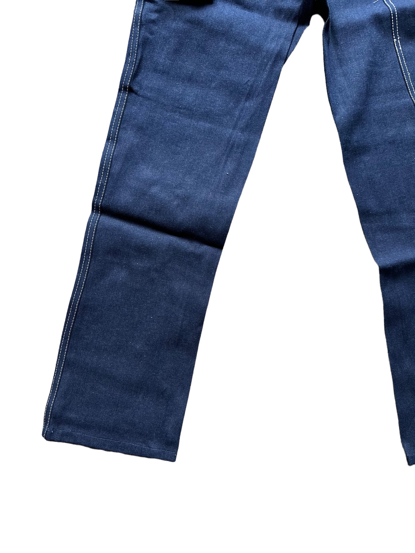 Rear Lower Left Leg View on NOS Vintage Carter's Carpenter Jeans W26 L32 | Vintage Workwear Seattle | Barn Owl Vintage Clothing