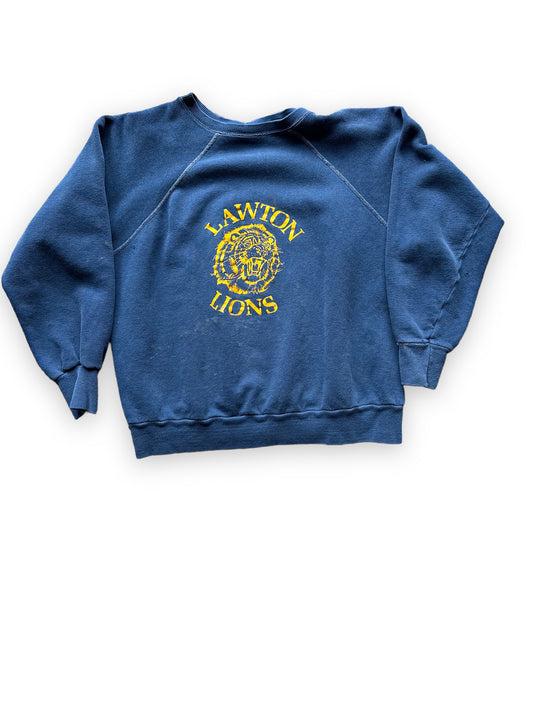 Front View of Vintage Small Lawton Lions Crewneck Sweatshirt | Vintage Crewneck Sweatshirt Seattle | Barn Owl Vintage Clothing