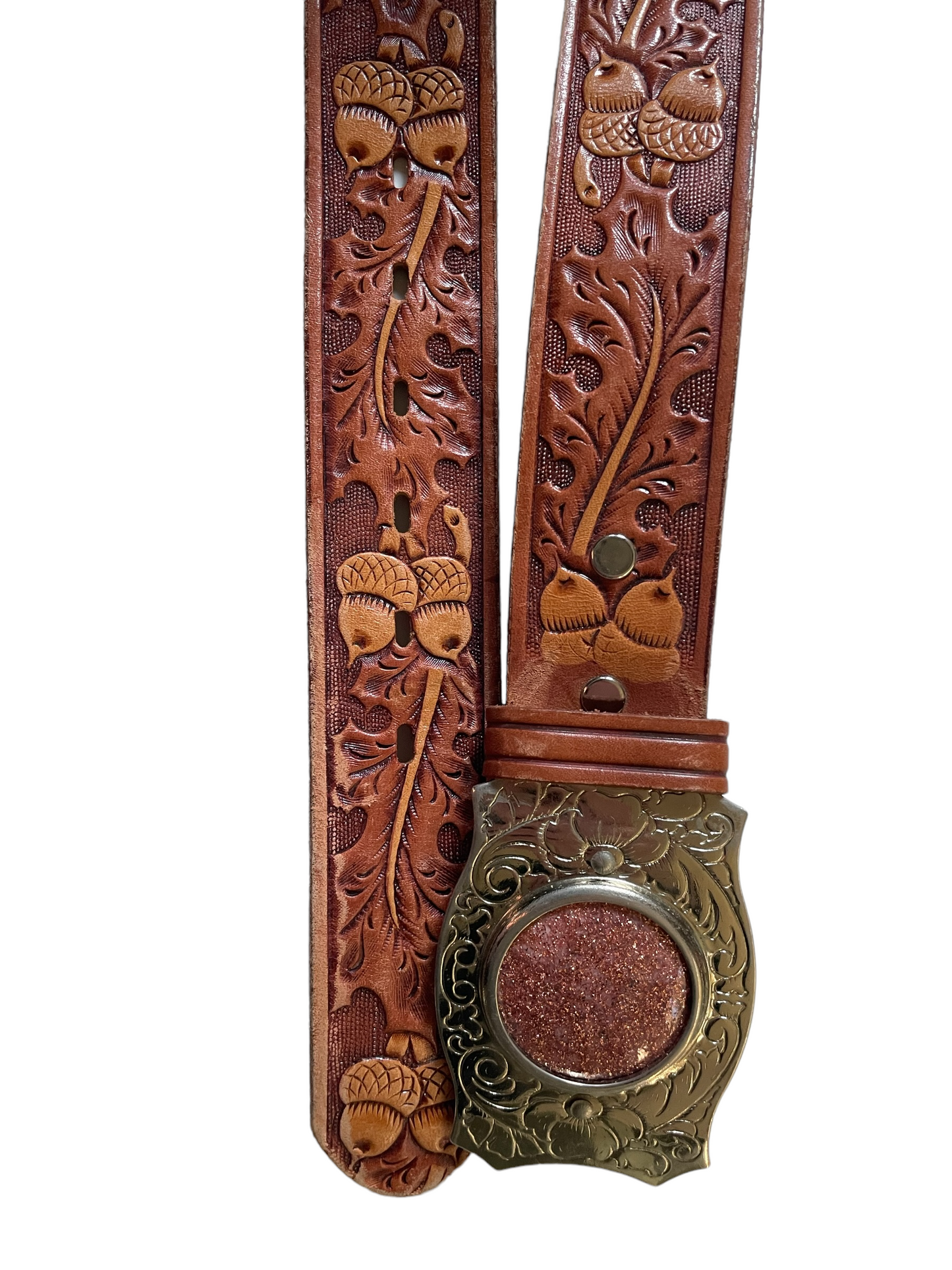 Vintage Tooled Leather Belt with Buckle | Barn Owl Vintage | Seattle True Vintage
