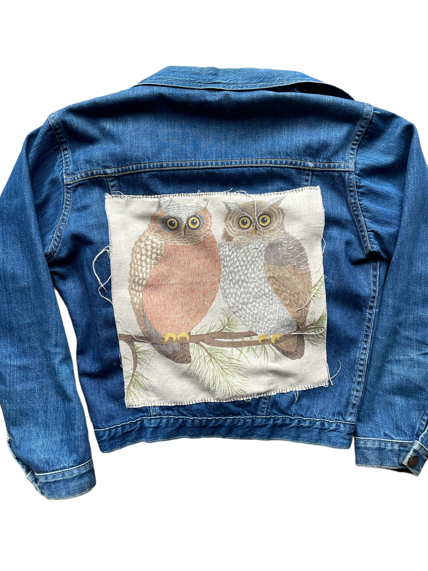 Cropped Rear View of Vintage Madewell Selvedge Denim Jacket | Barn Owl Vintage | Seattle Vintage Denim Workwear Clothing